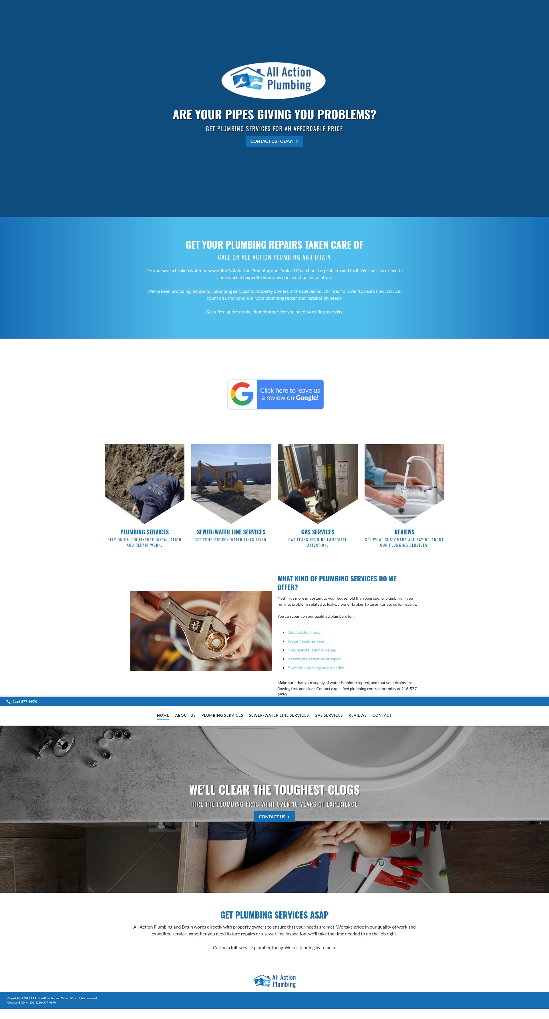 Screenshot of allactionplumbing.com