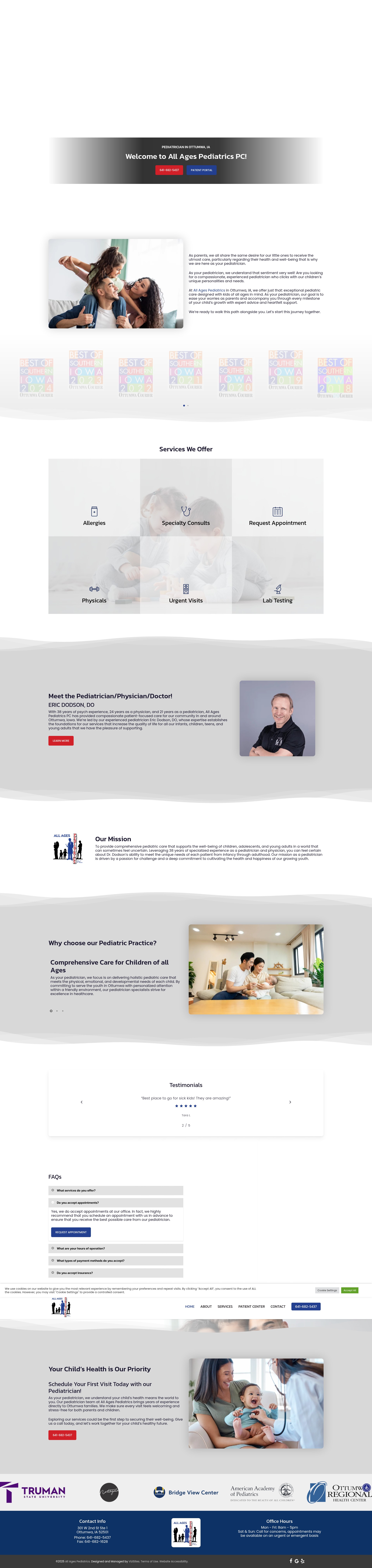 Screenshot of allagespediatrics.com