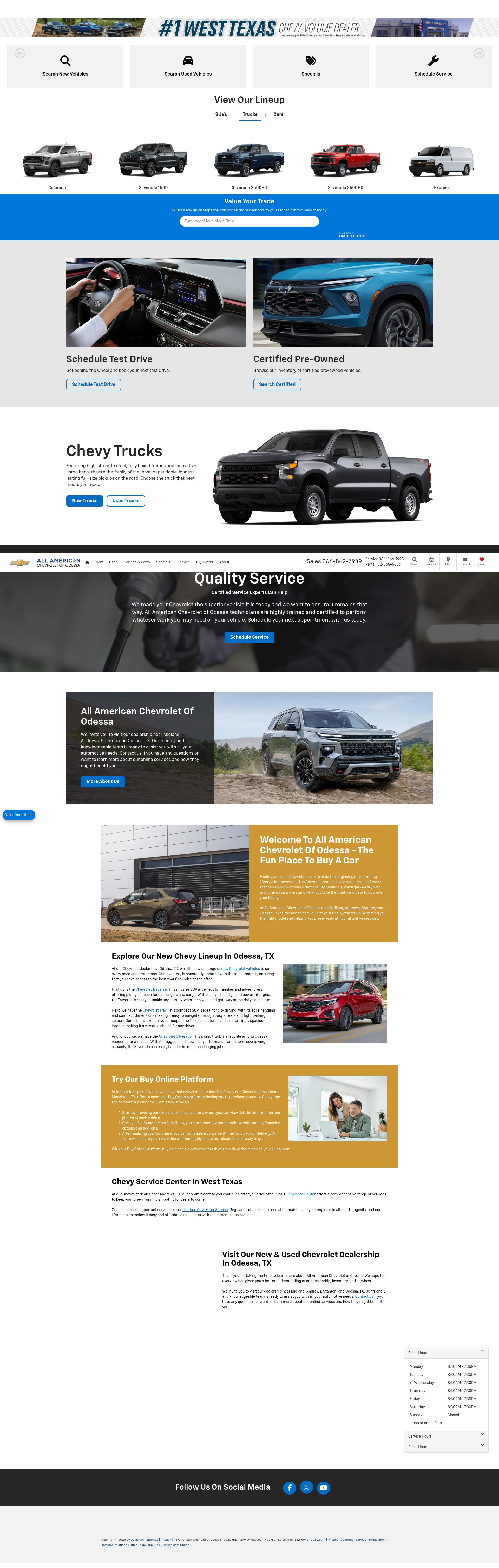 Screenshot of allamericanchevroletodessa.com
