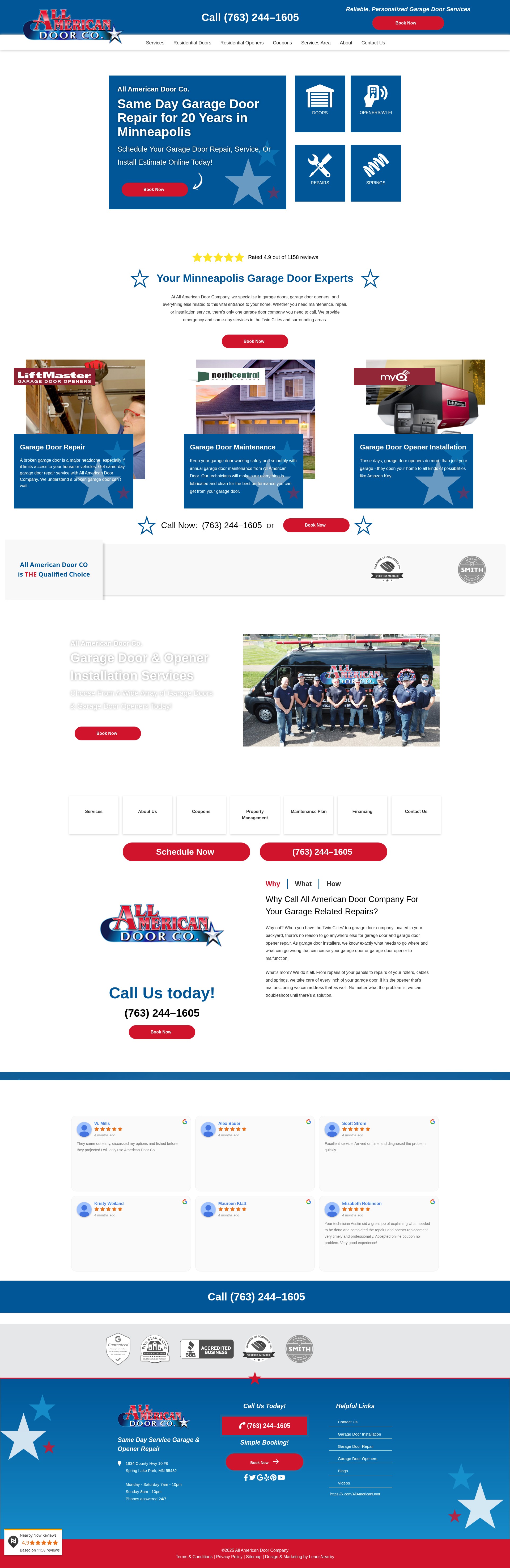 Screenshot of allamericandoormn.com