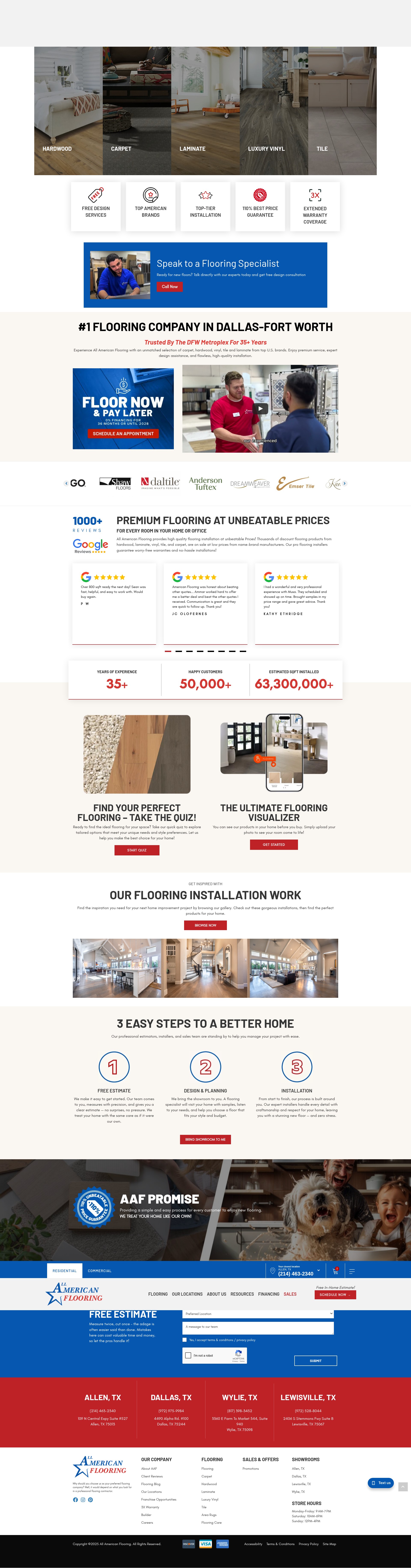 Screenshot of allamericanflooring.net