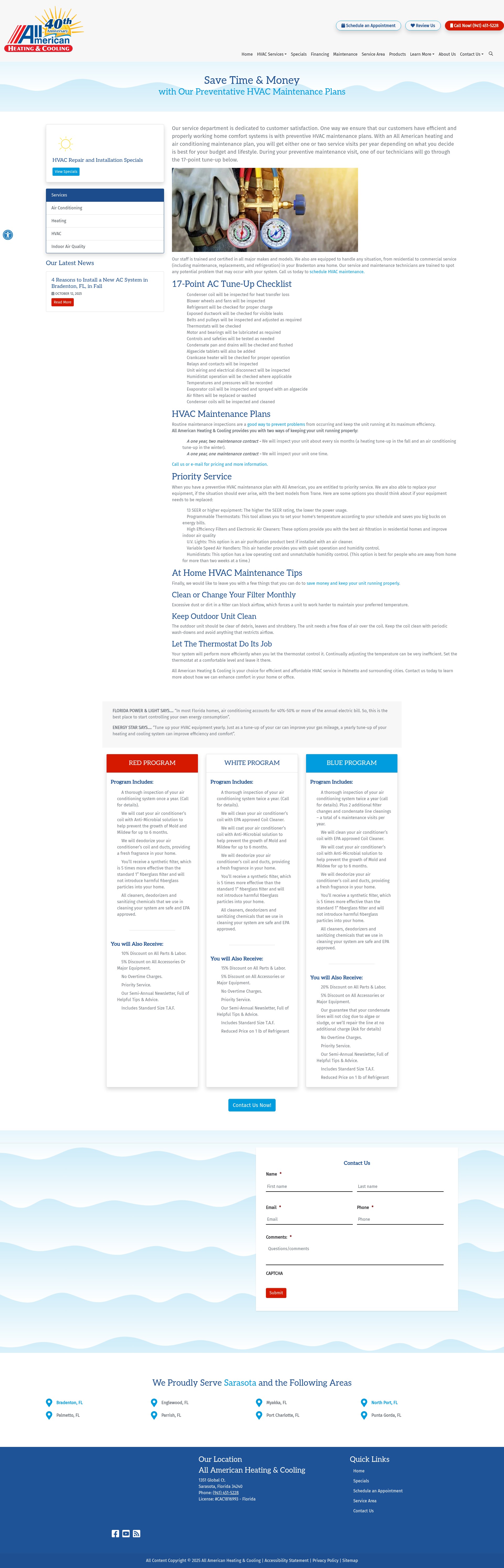 Screenshot of allamericanhc.com