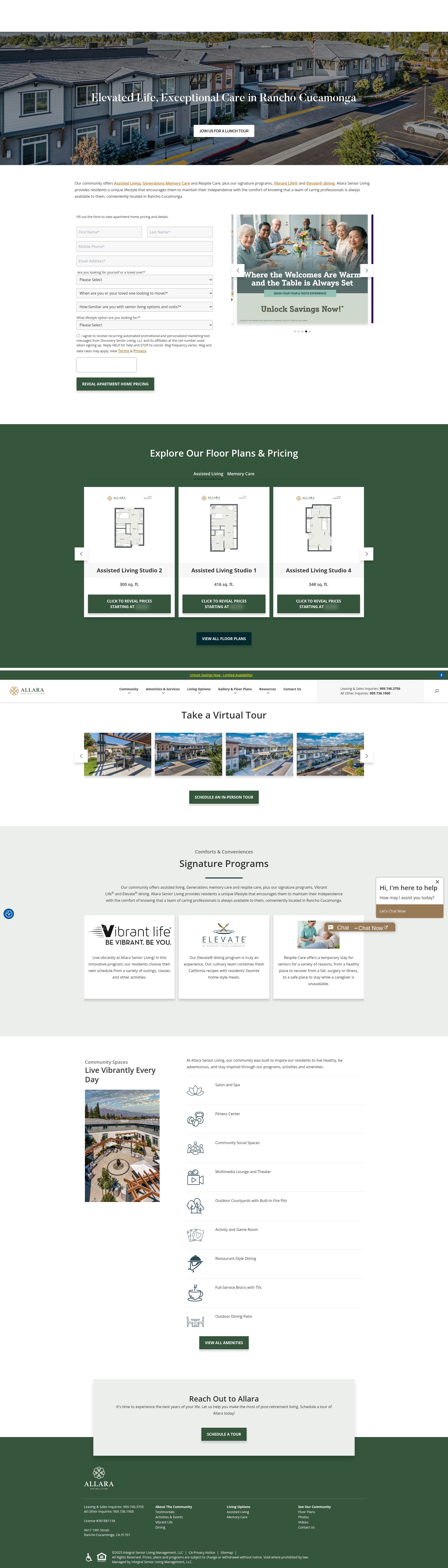 Screenshot of allaraseniorliving.com