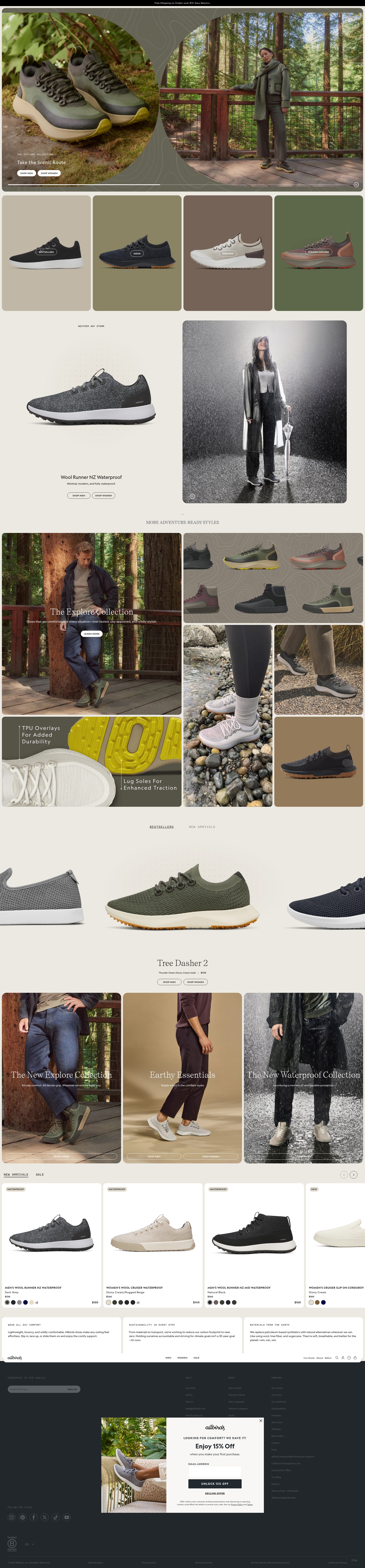 Screenshot of allbirds.com