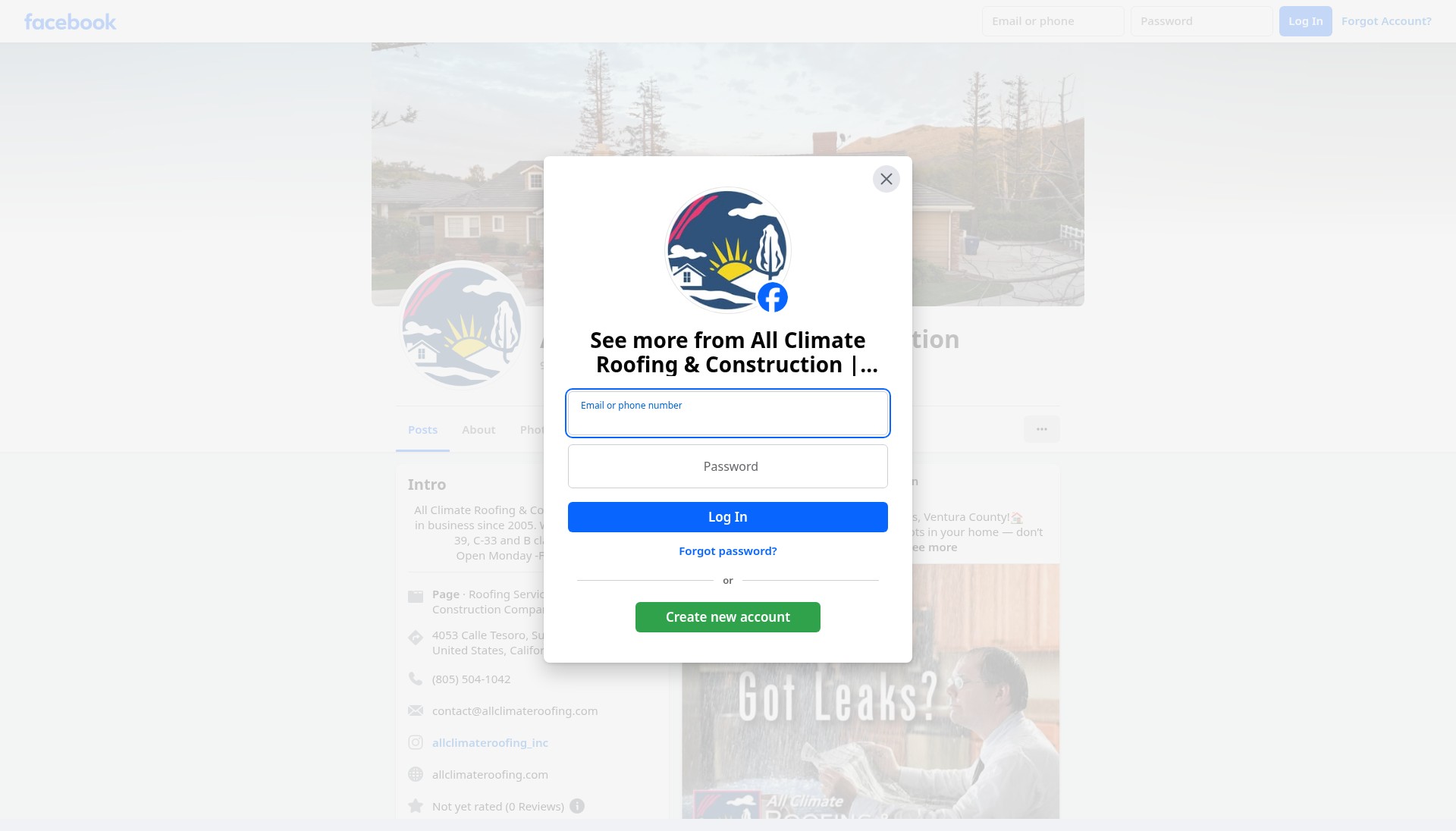 Screenshot of allclimateroofing.com
