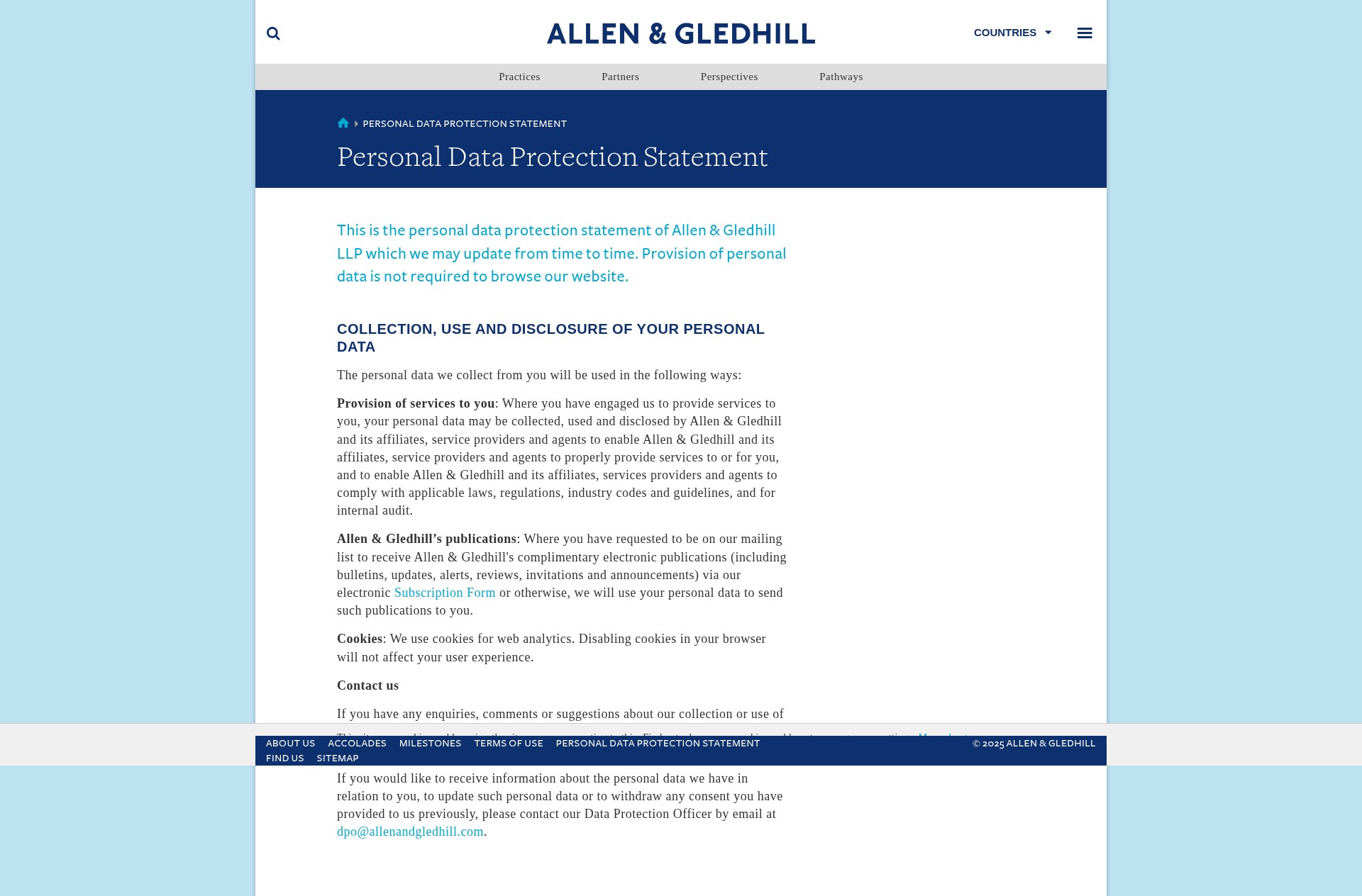 Screenshot of allenandgledhill.com