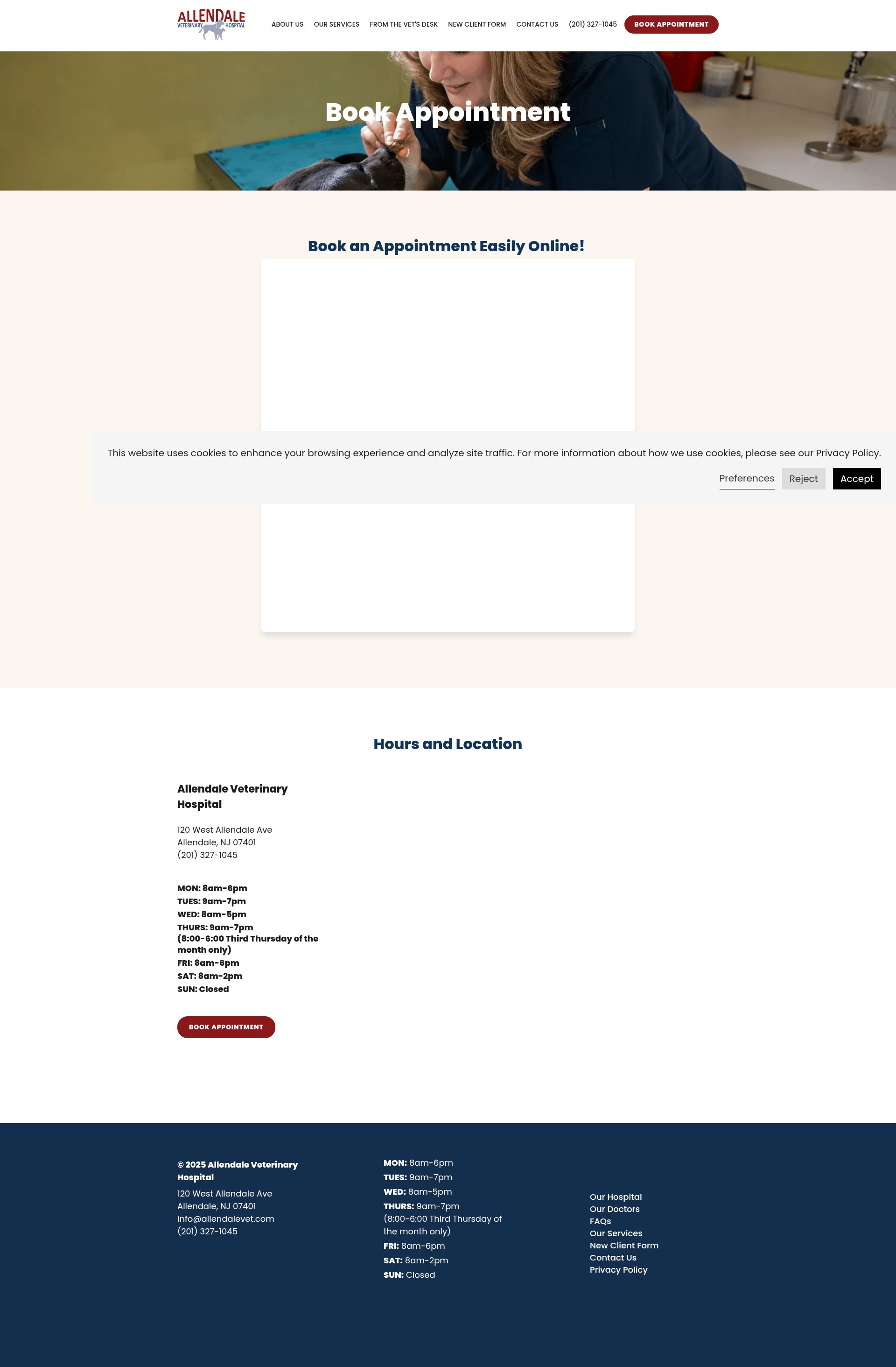 Screenshot of allendalevet.com