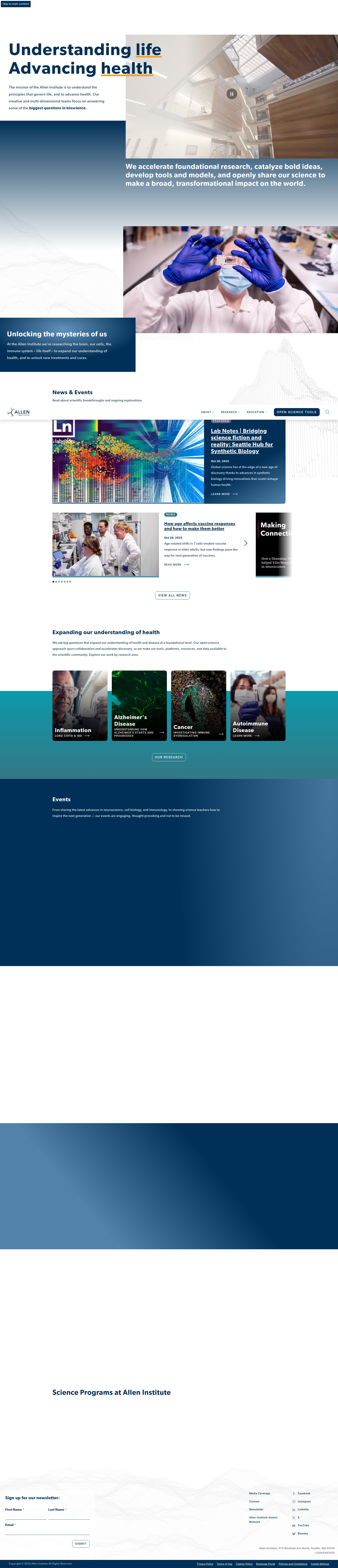Screenshot of alleninstitute.org