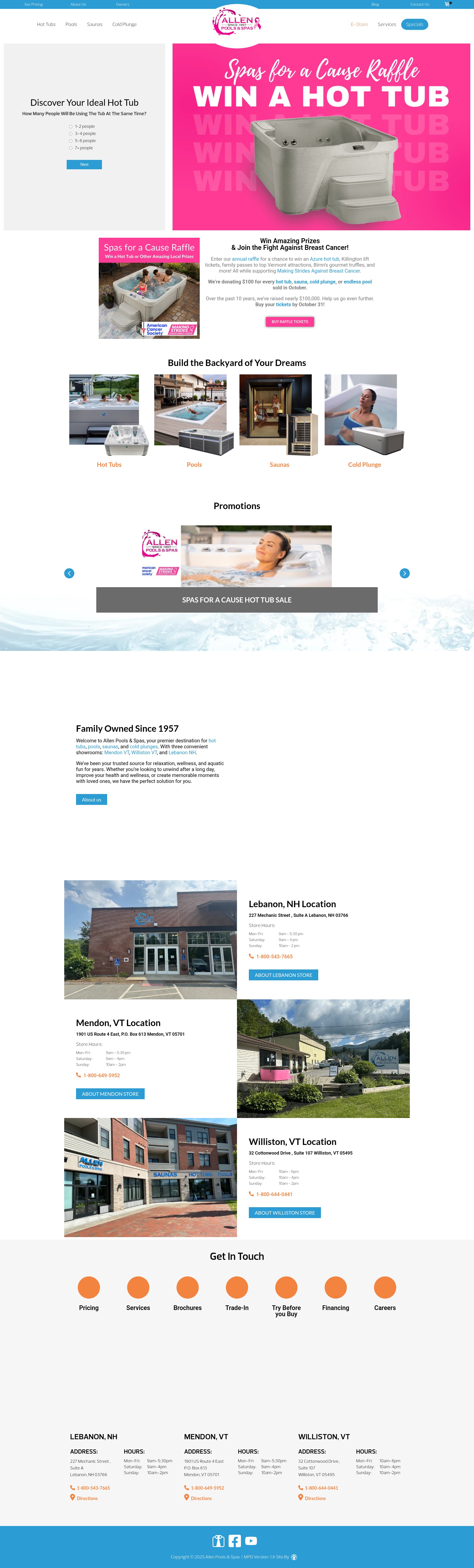 Screenshot of allenpools-spas.com