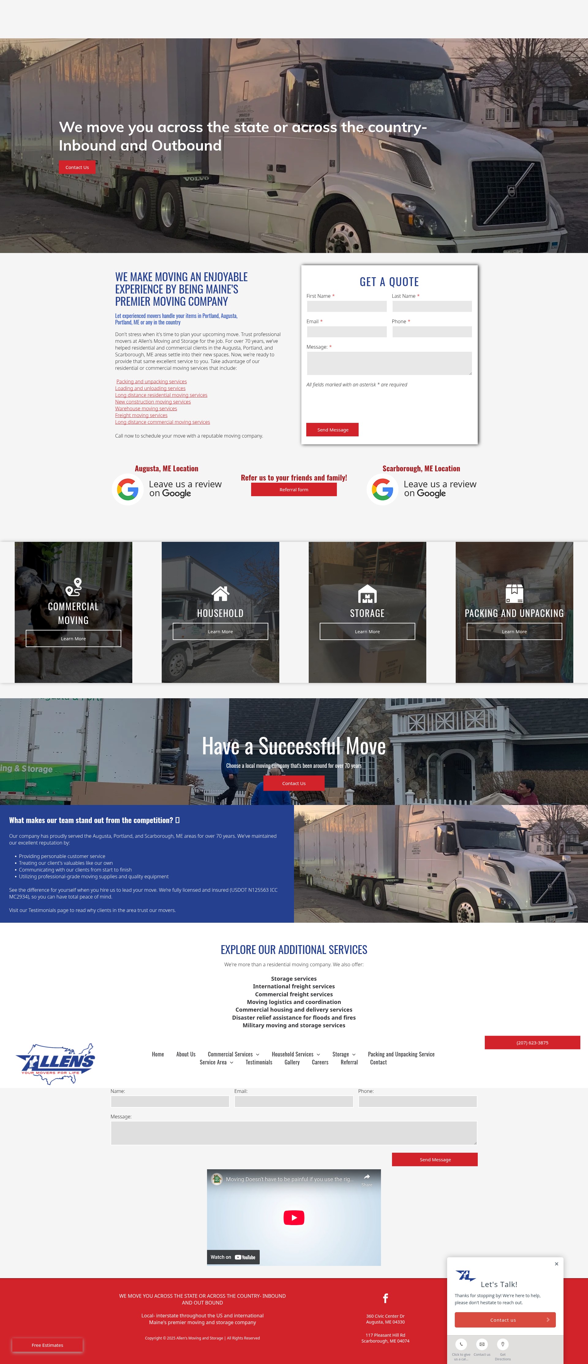 Screenshot of allenstransfer.com