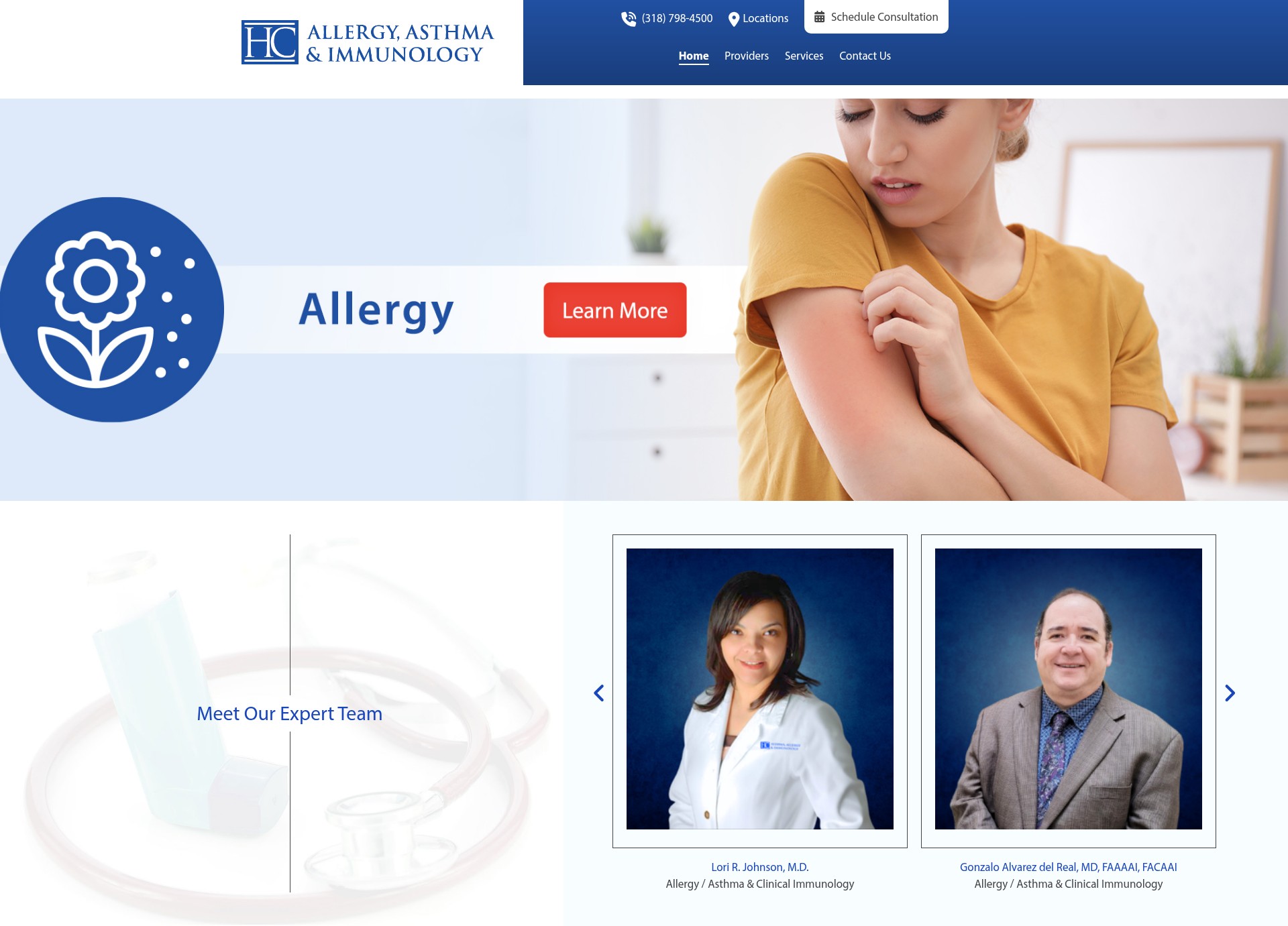 Screenshot of allergy.highlandclinic.com