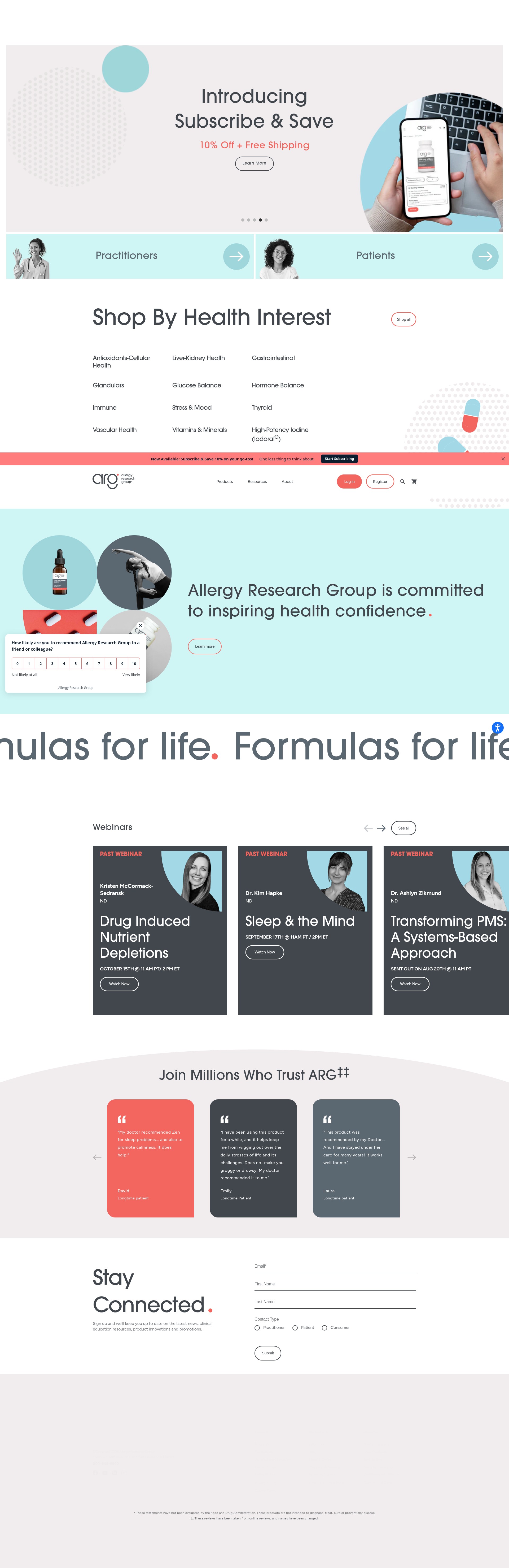 Screenshot of allergyresearchgroup.com