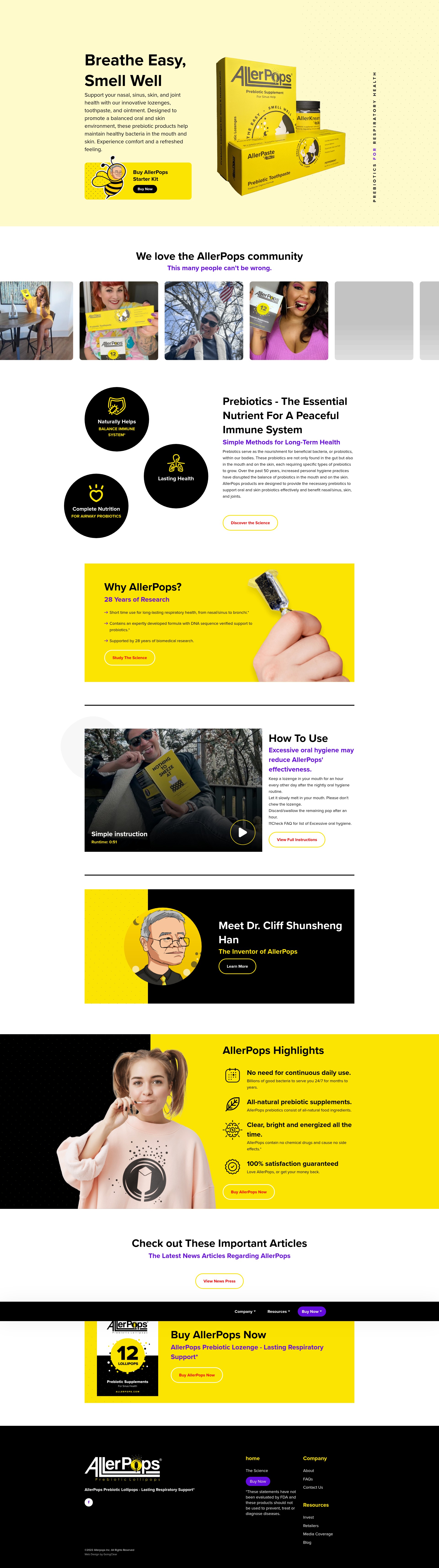Screenshot of allerpops.com