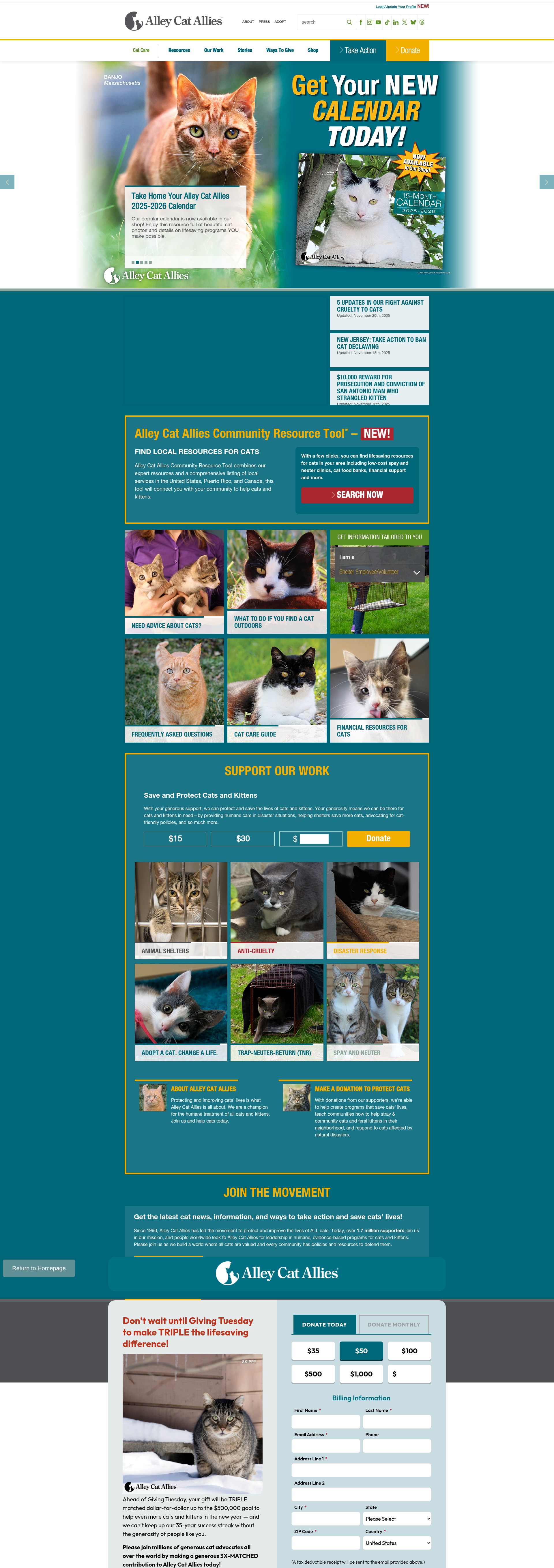 Screenshot of alleycat.org