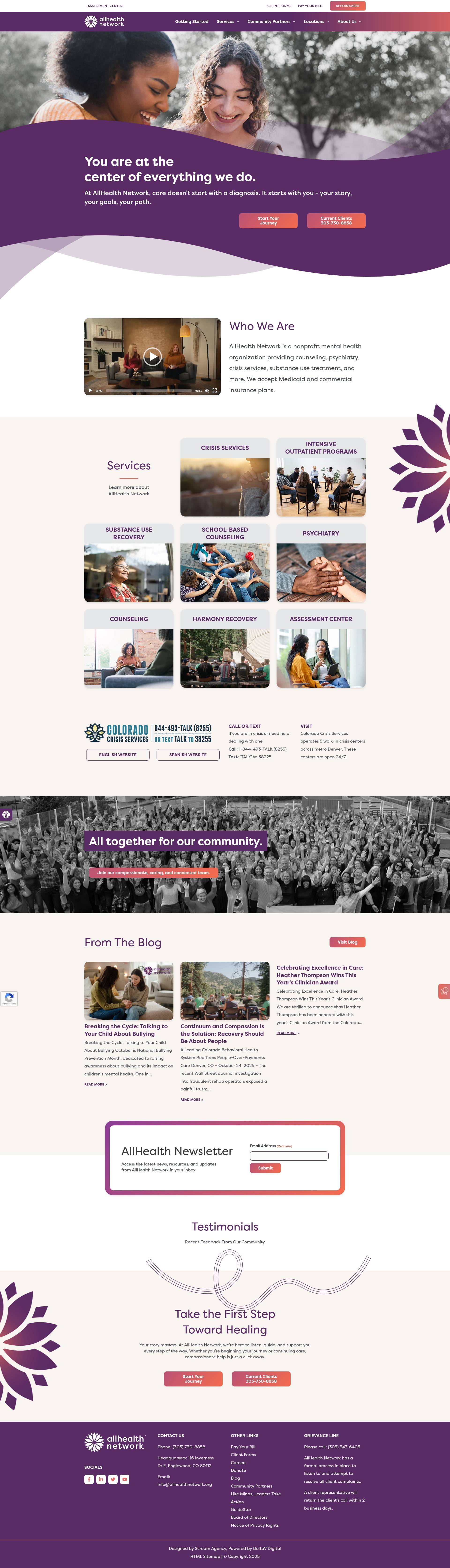 Screenshot of allhealthnetwork.org