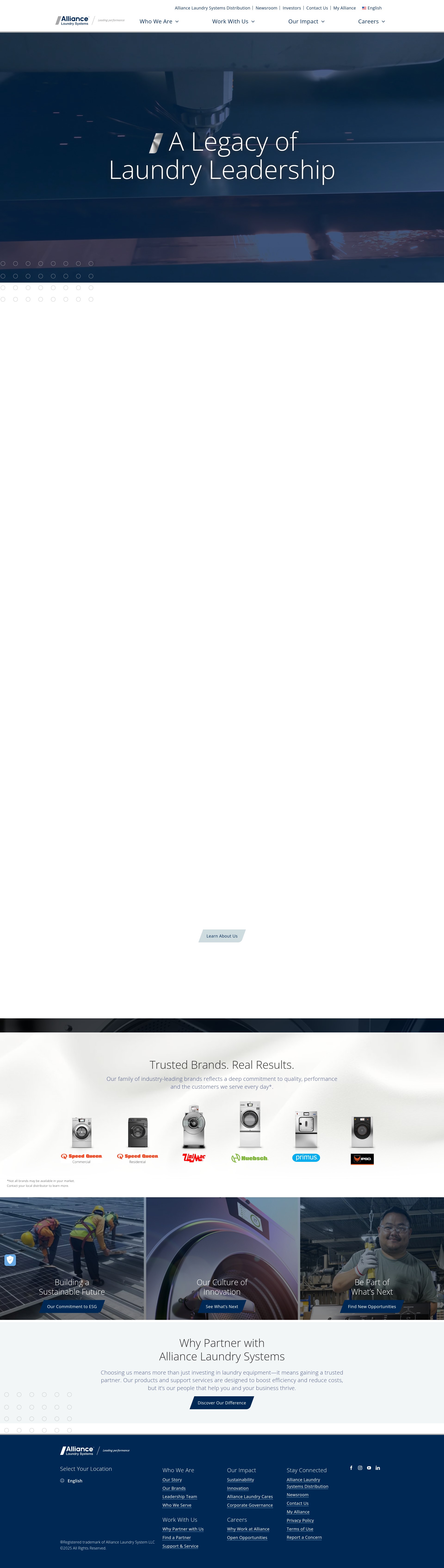 Screenshot of alliancelaundry.com