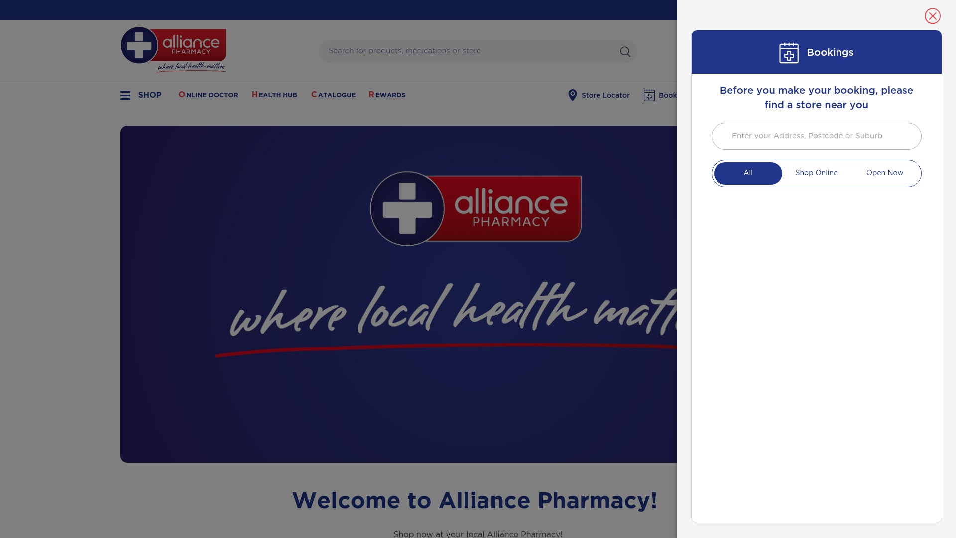 Screenshot of alliancepharmacy.com.au