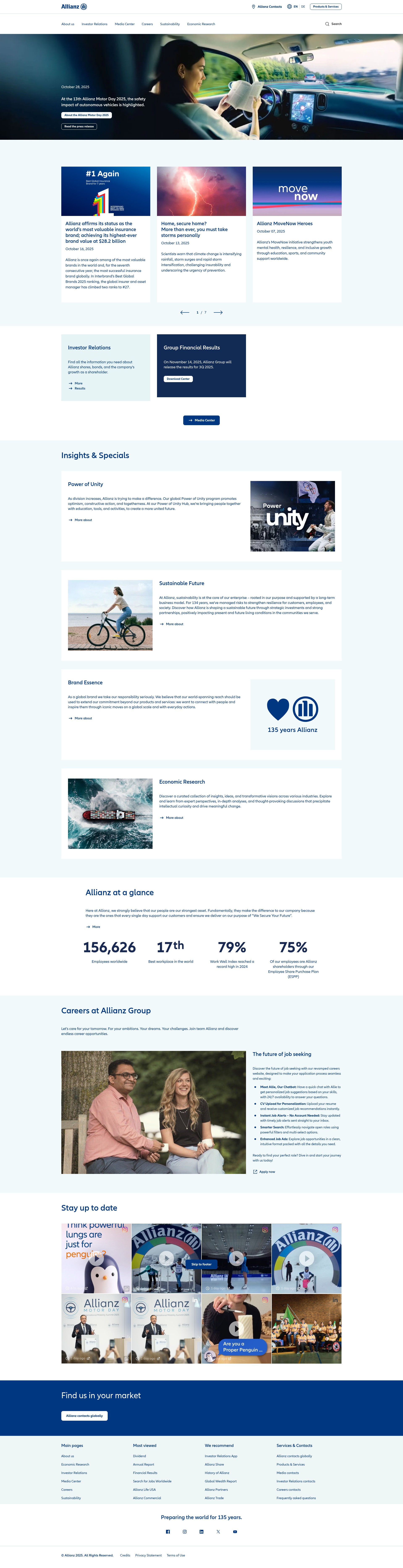 Screenshot of allianz.com