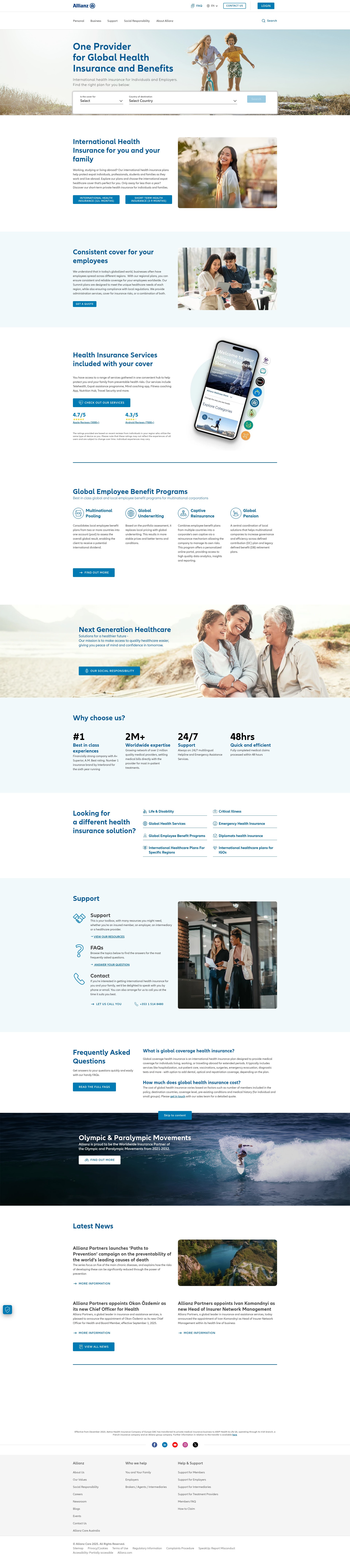 Screenshot of allianzcare.com