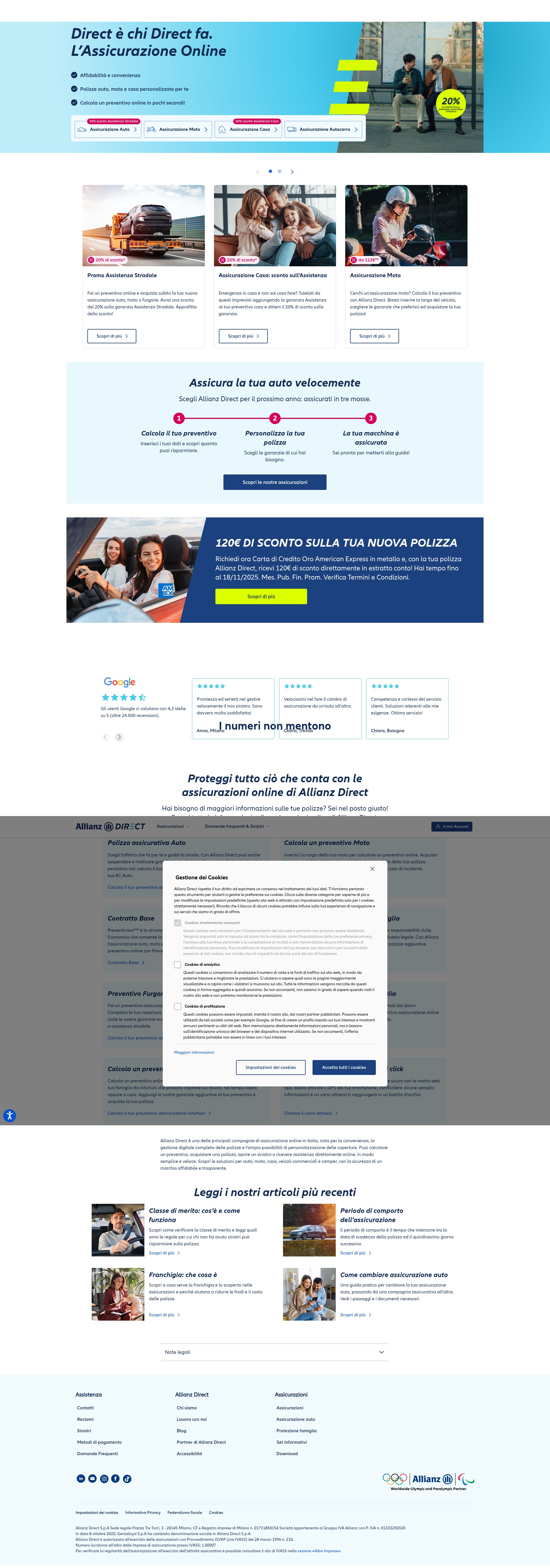 Screenshot of allianzdirect.it