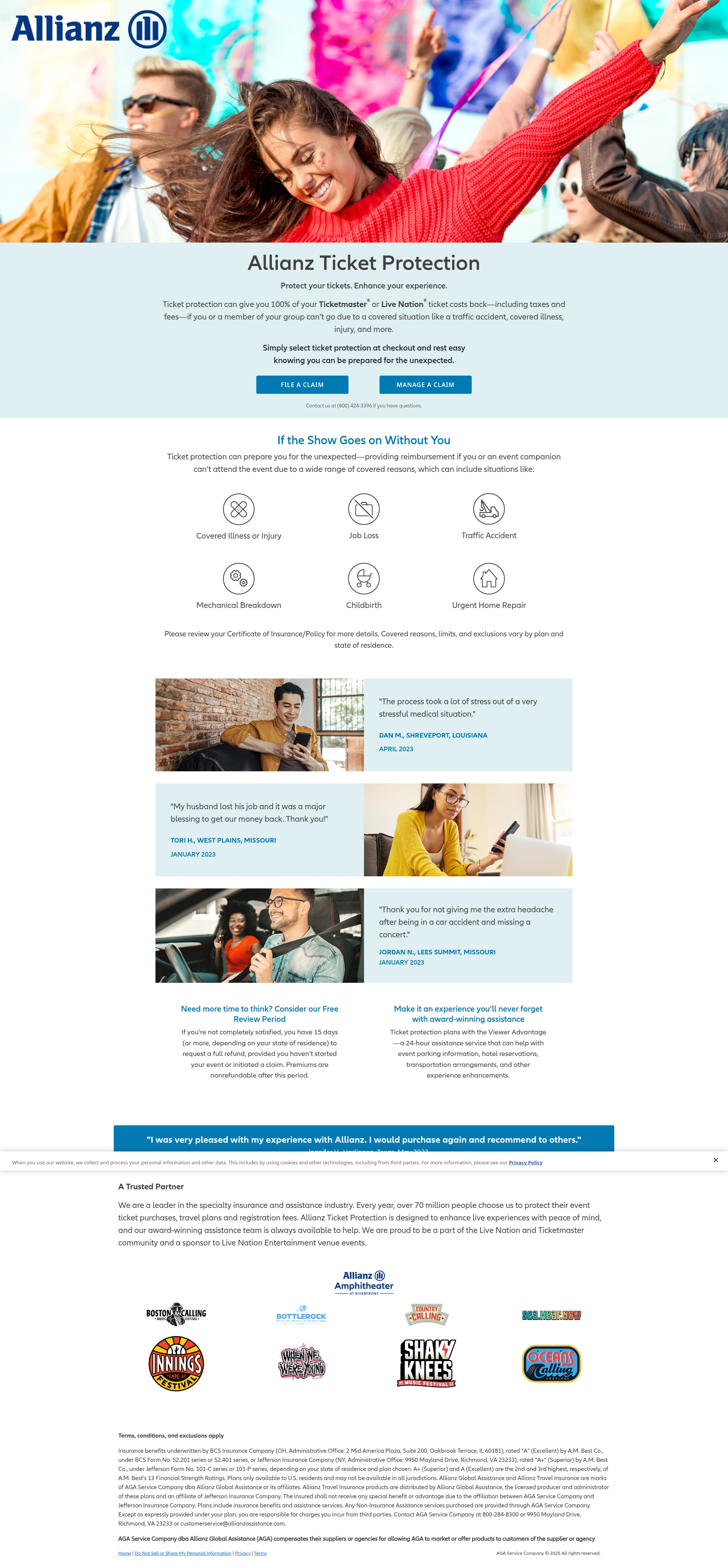 Screenshot of allianzticketprotection.com