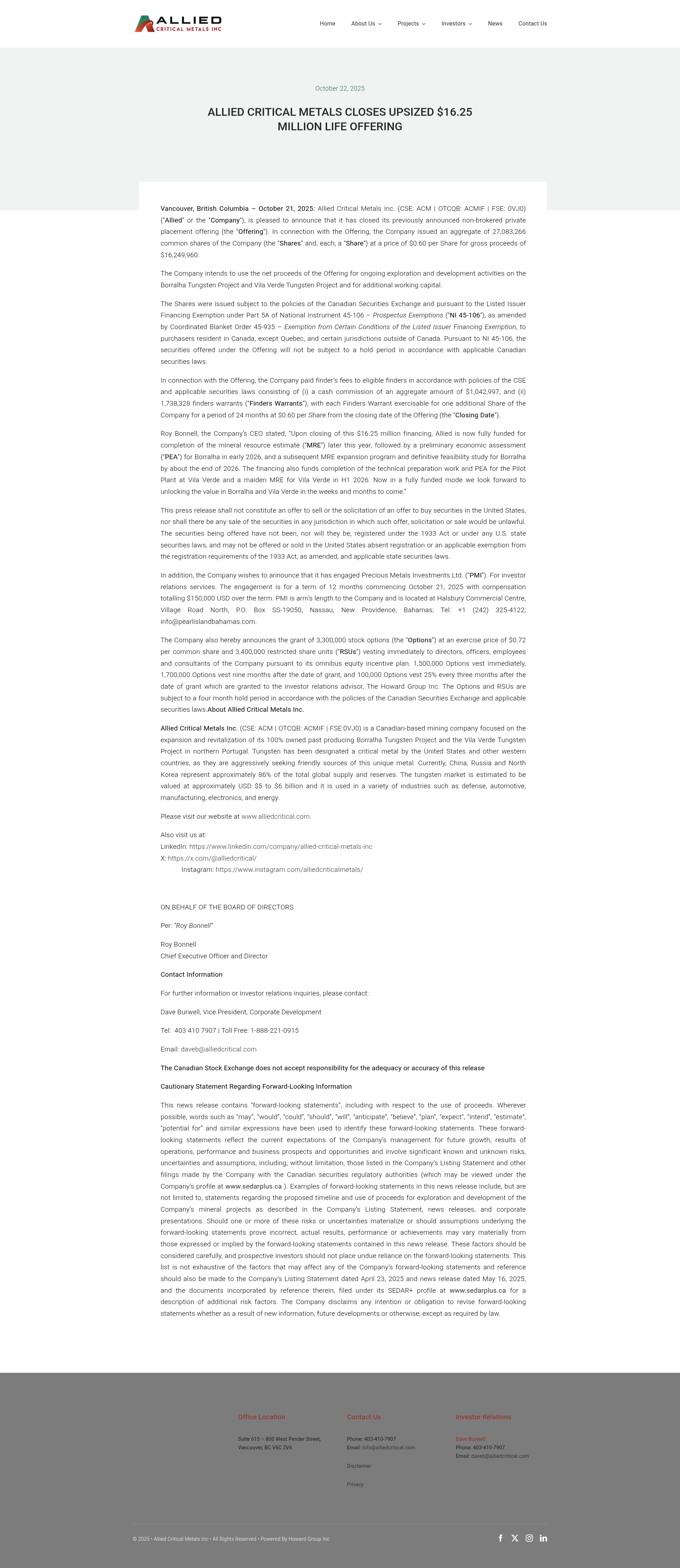 Screenshot of alliedcritical.com