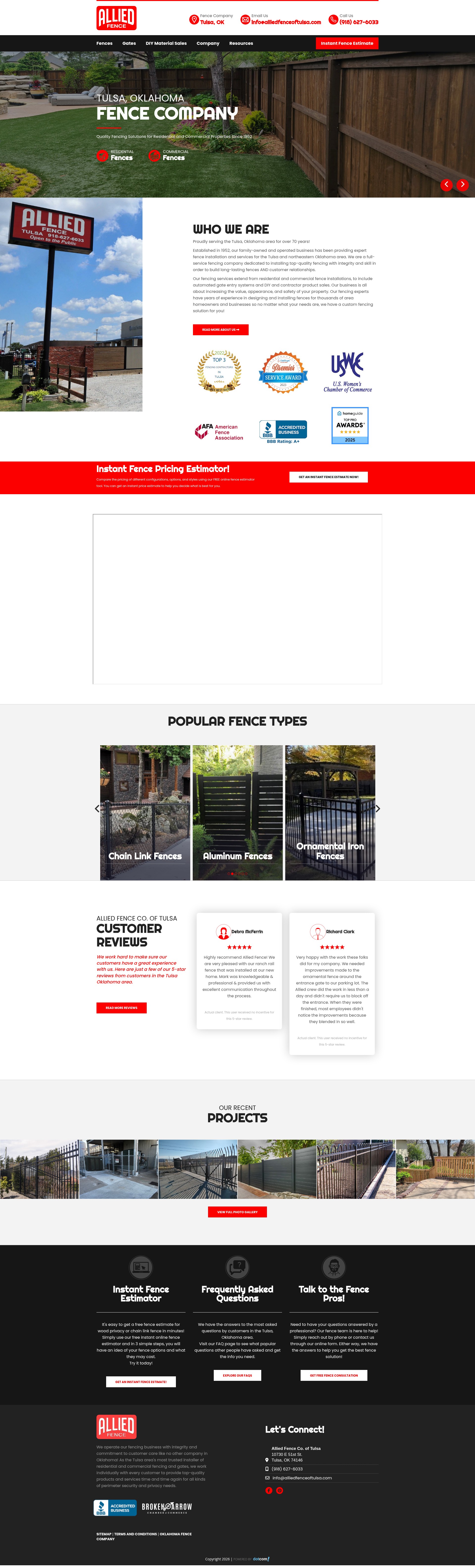 Screenshot of alliedfenceoftulsa.com