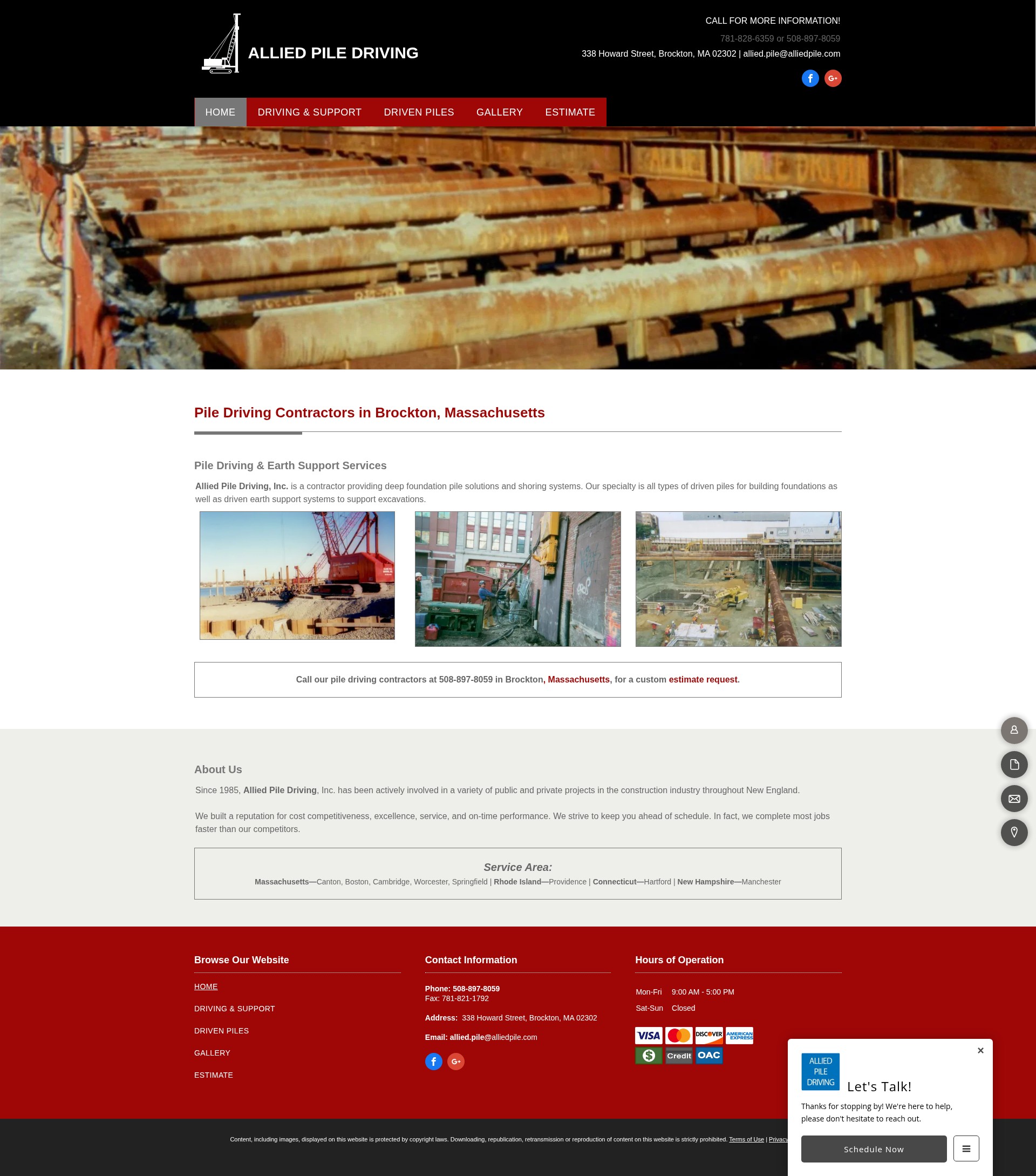Screenshot of alliedpiledriving.com