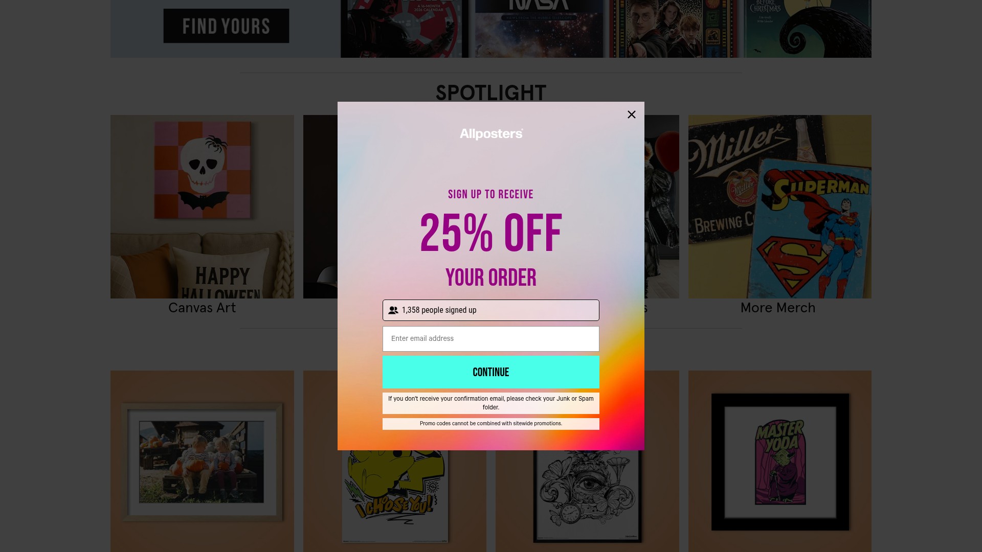 Screenshot of allposters.com