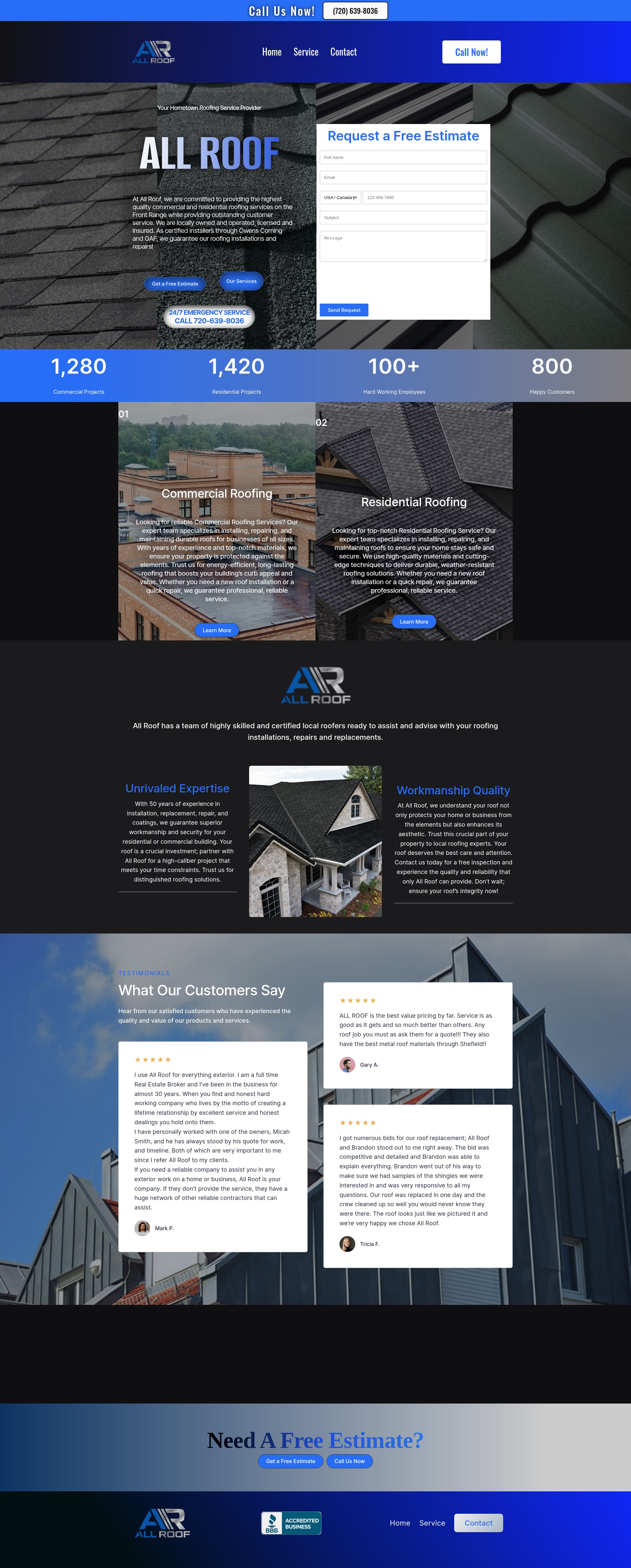 Screenshot of allroofsofcolorado.com