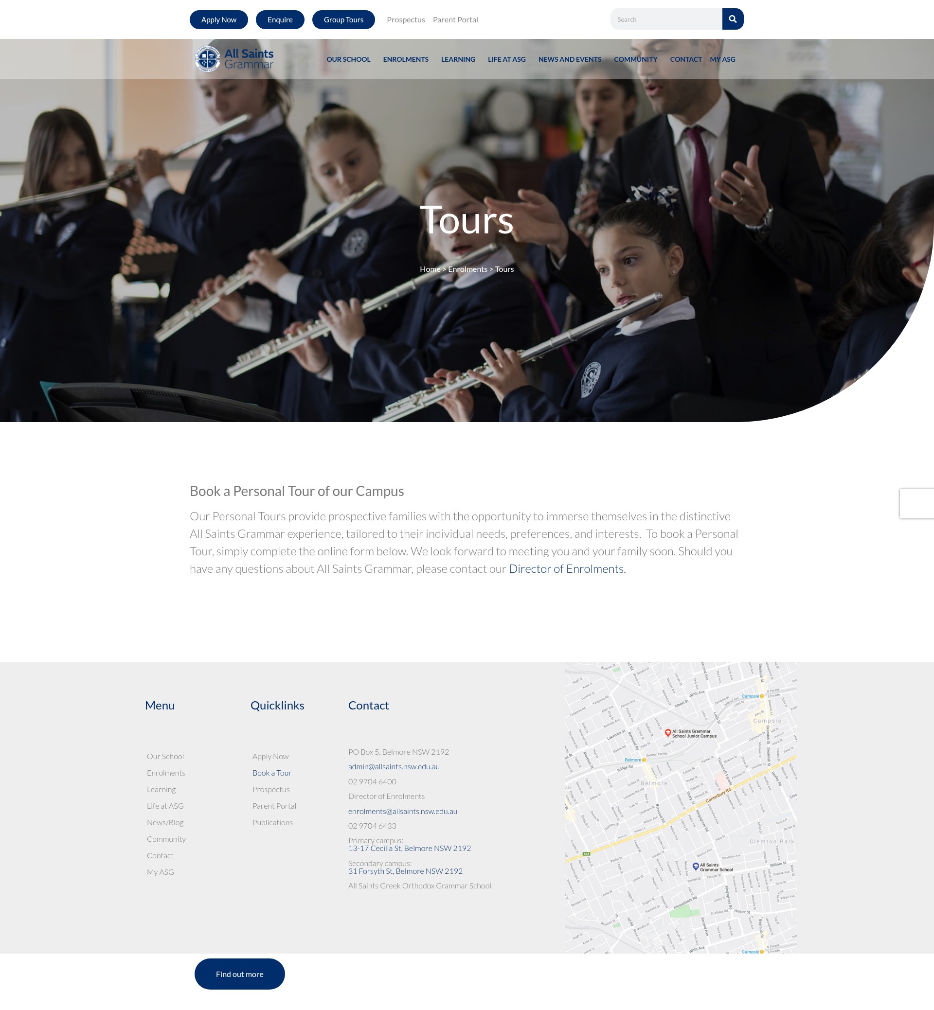 Screenshot of allsaints.nsw.edu.au
