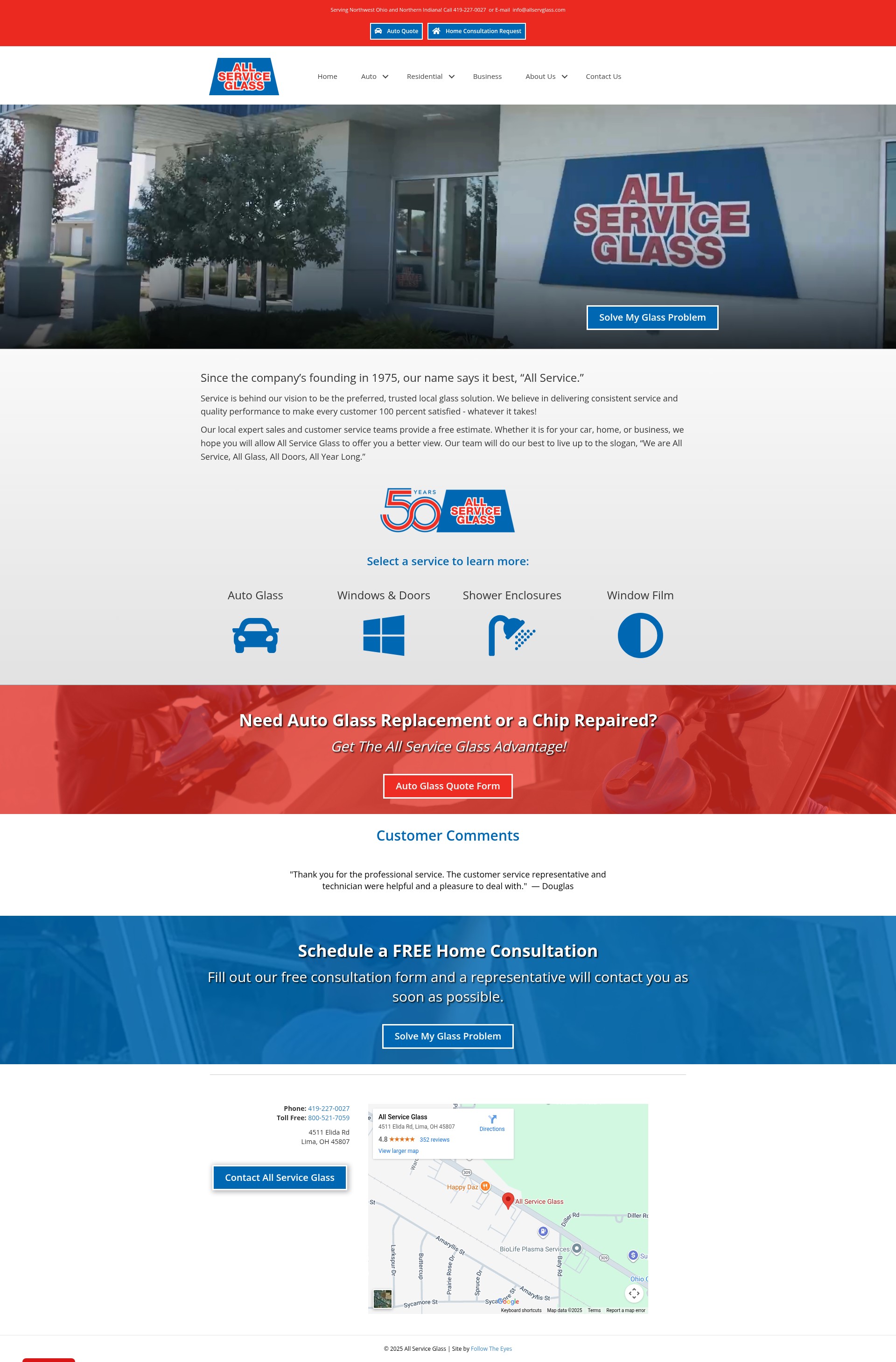 Screenshot of allservglass.com
