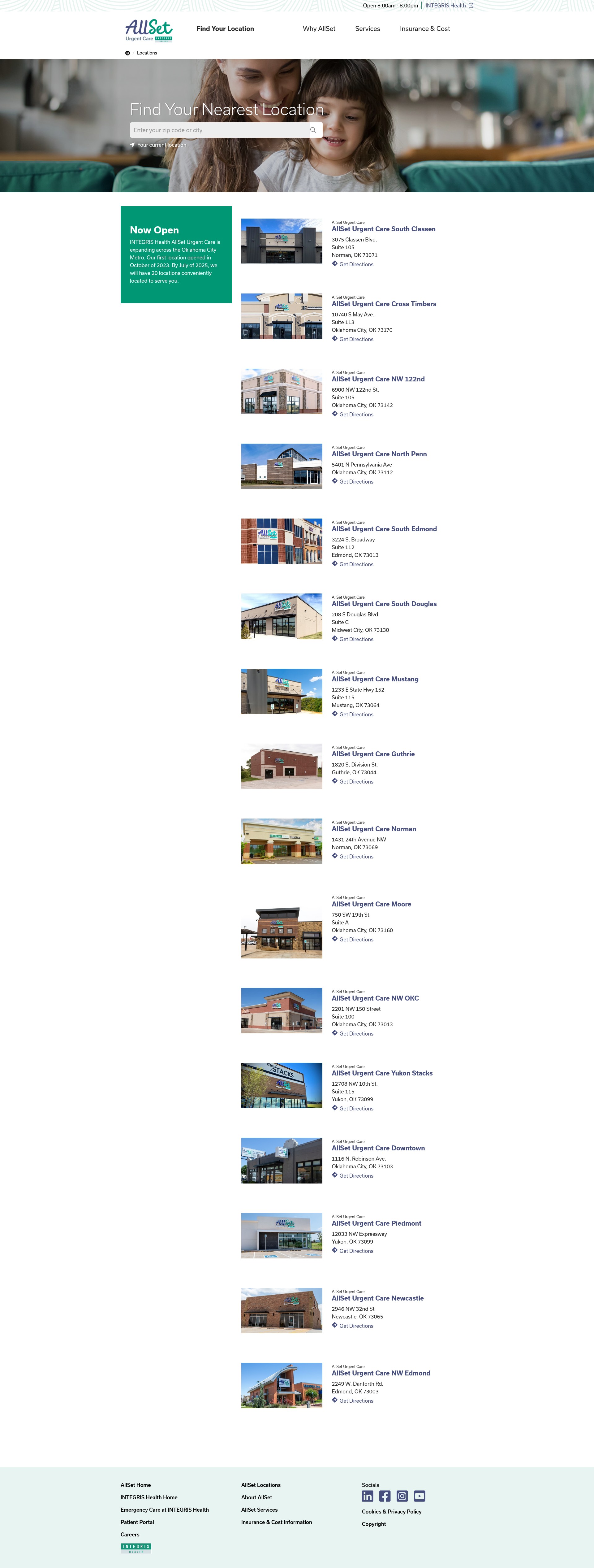 Screenshot of allseturgentcare.org