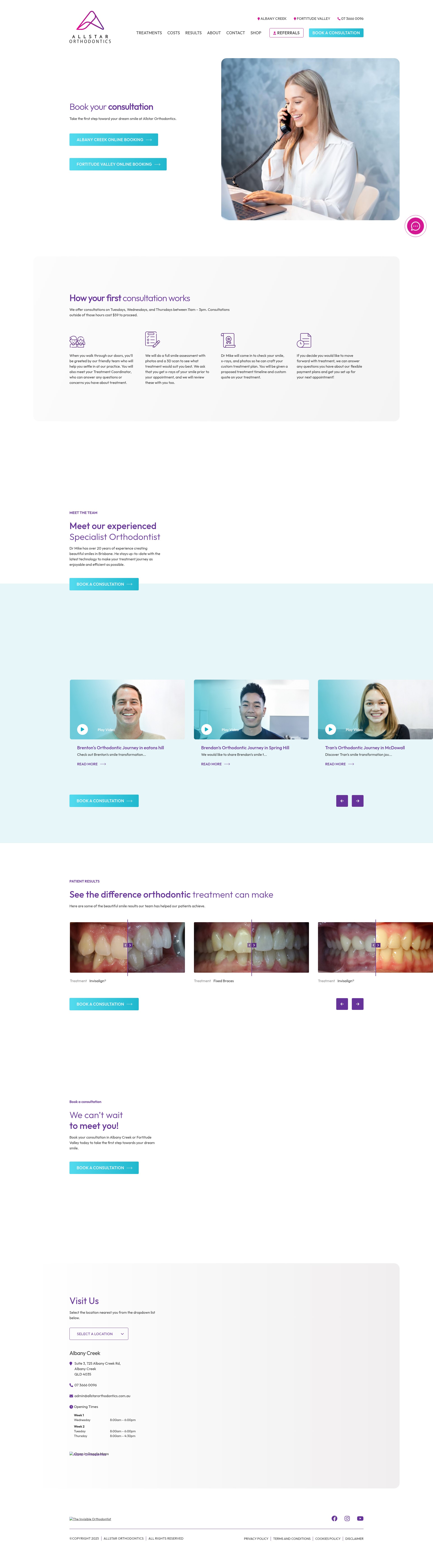 Screenshot of allstarorthodontics.com.au