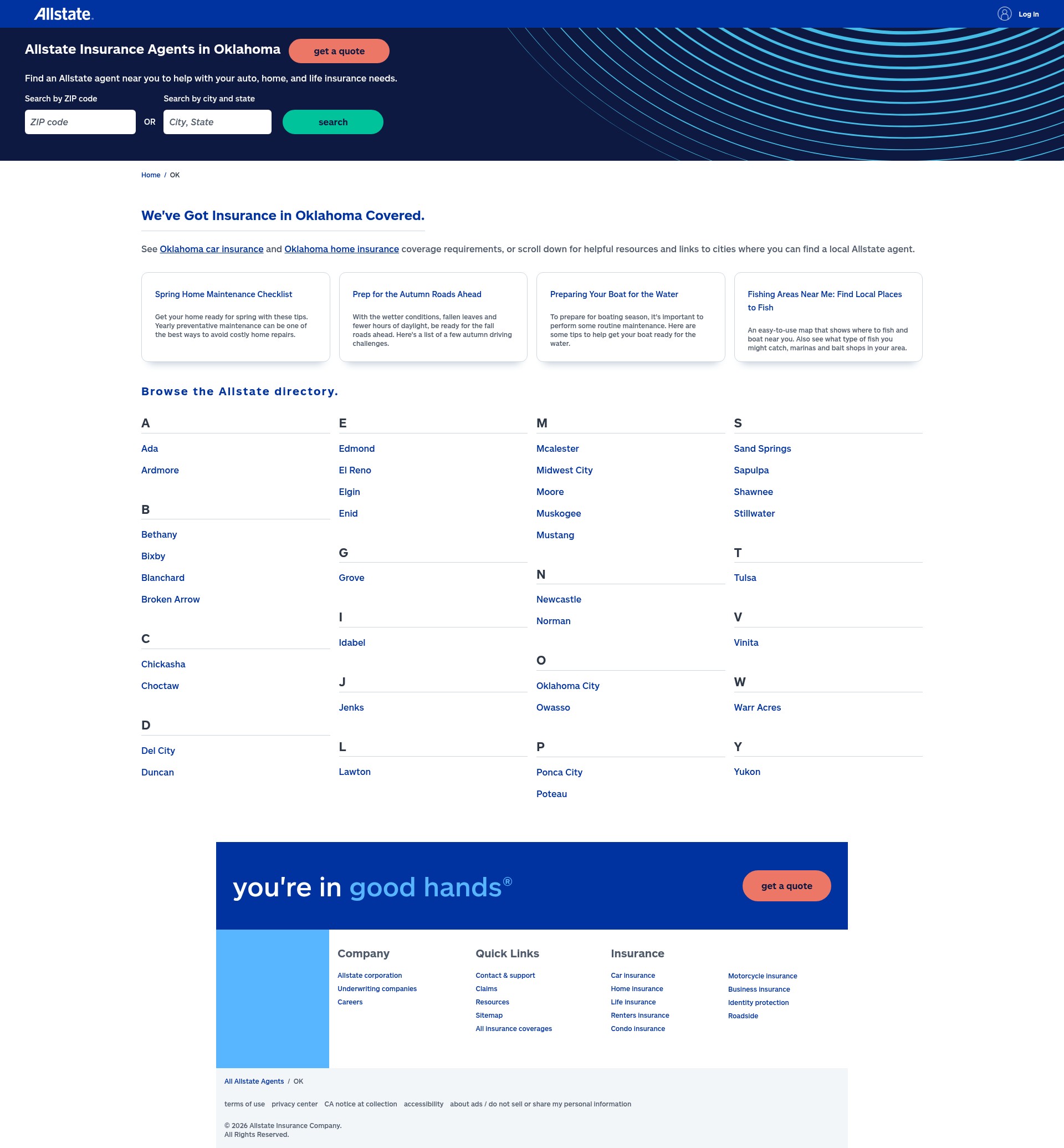 Screenshot of allstateagencies.com