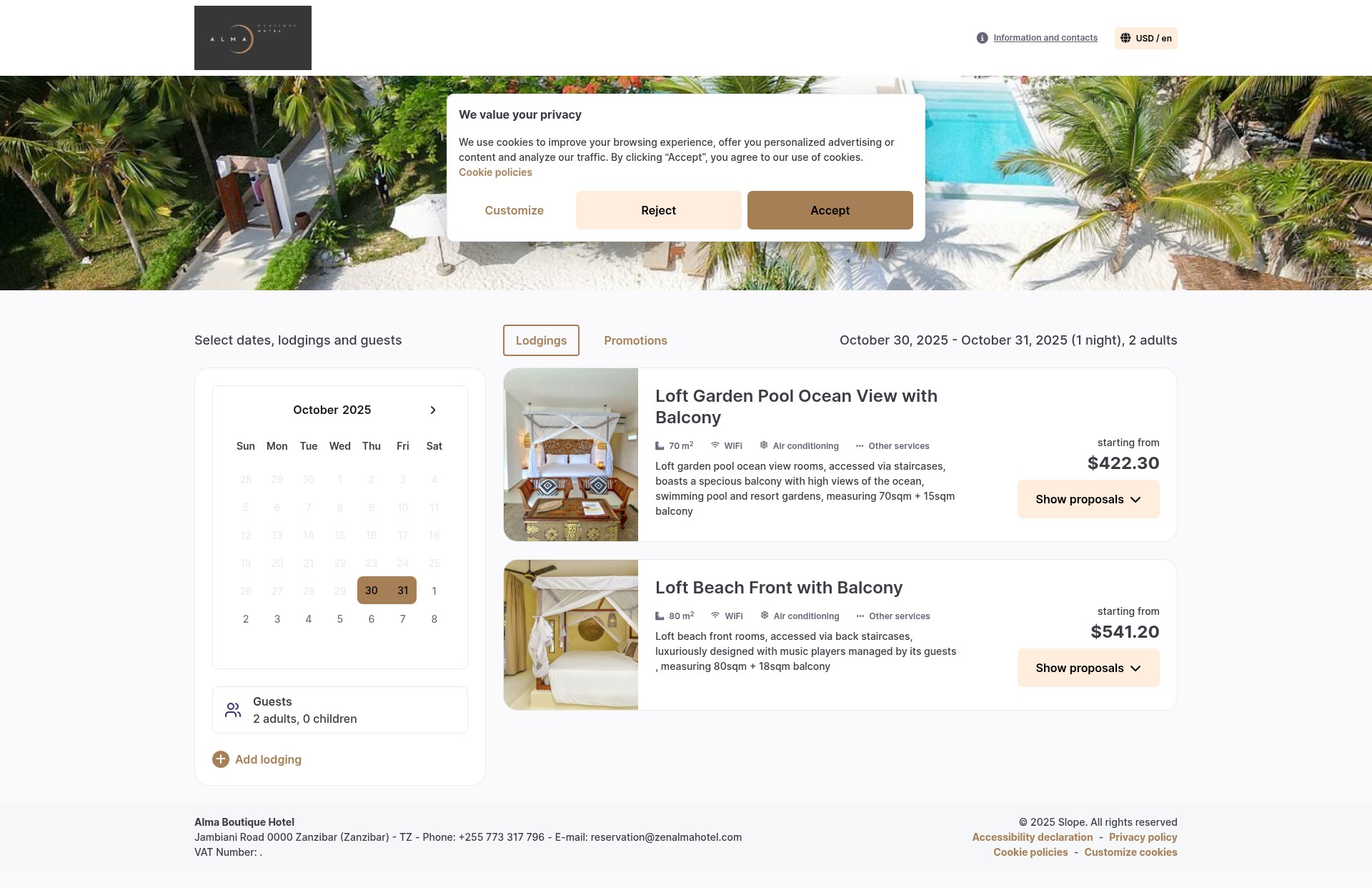 Screenshot of almaboutique-hotel.com