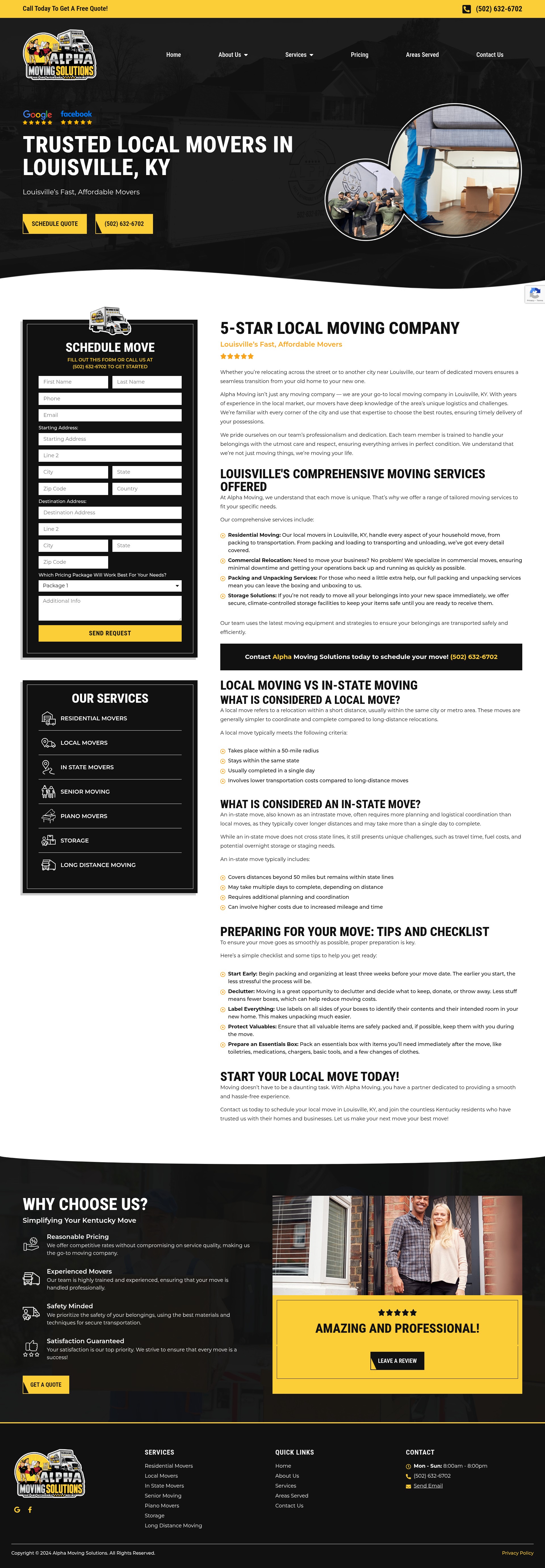 Screenshot of alphamovingsolutions.com