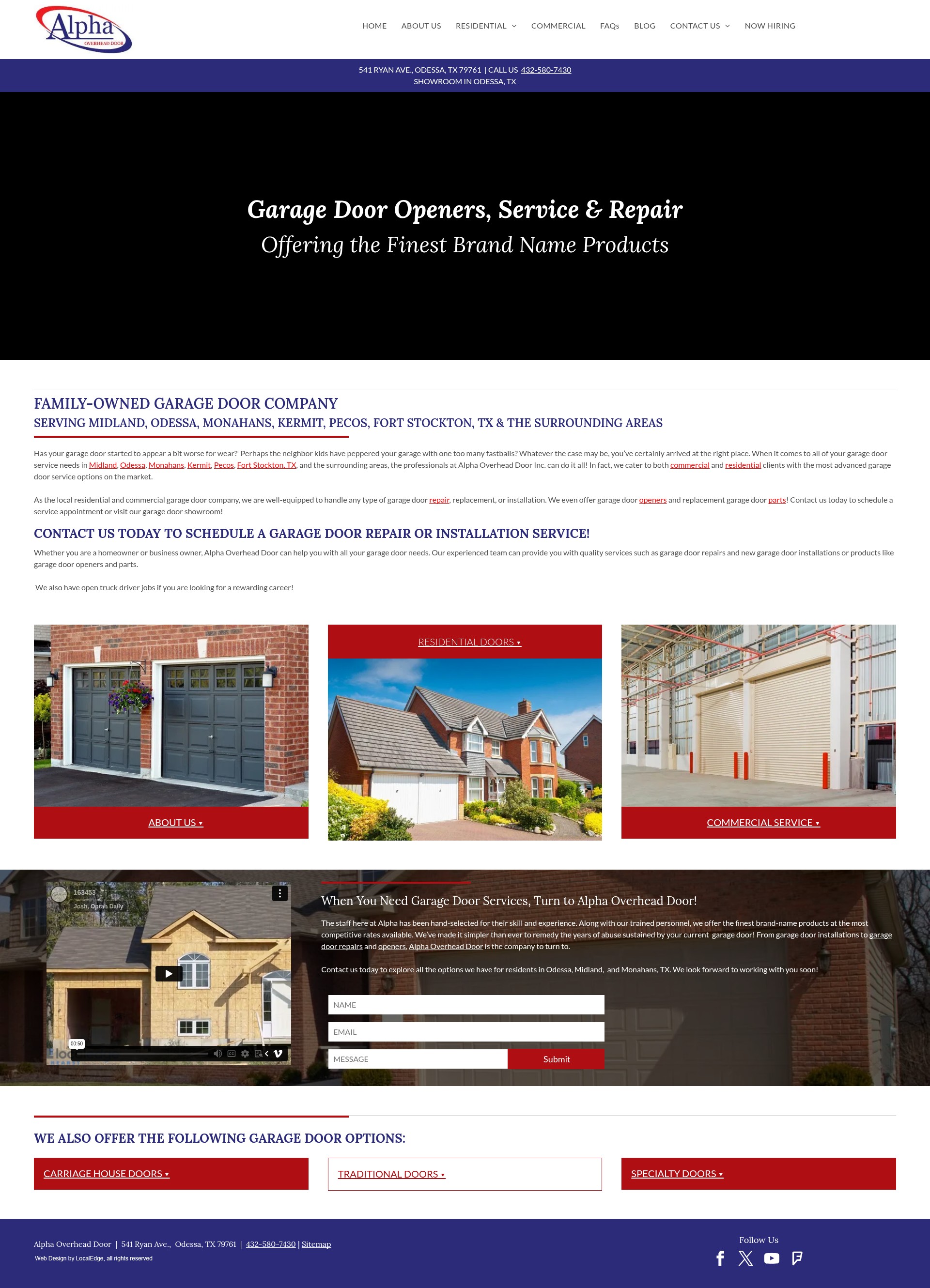 Screenshot of alphaoverheaddoortx.com