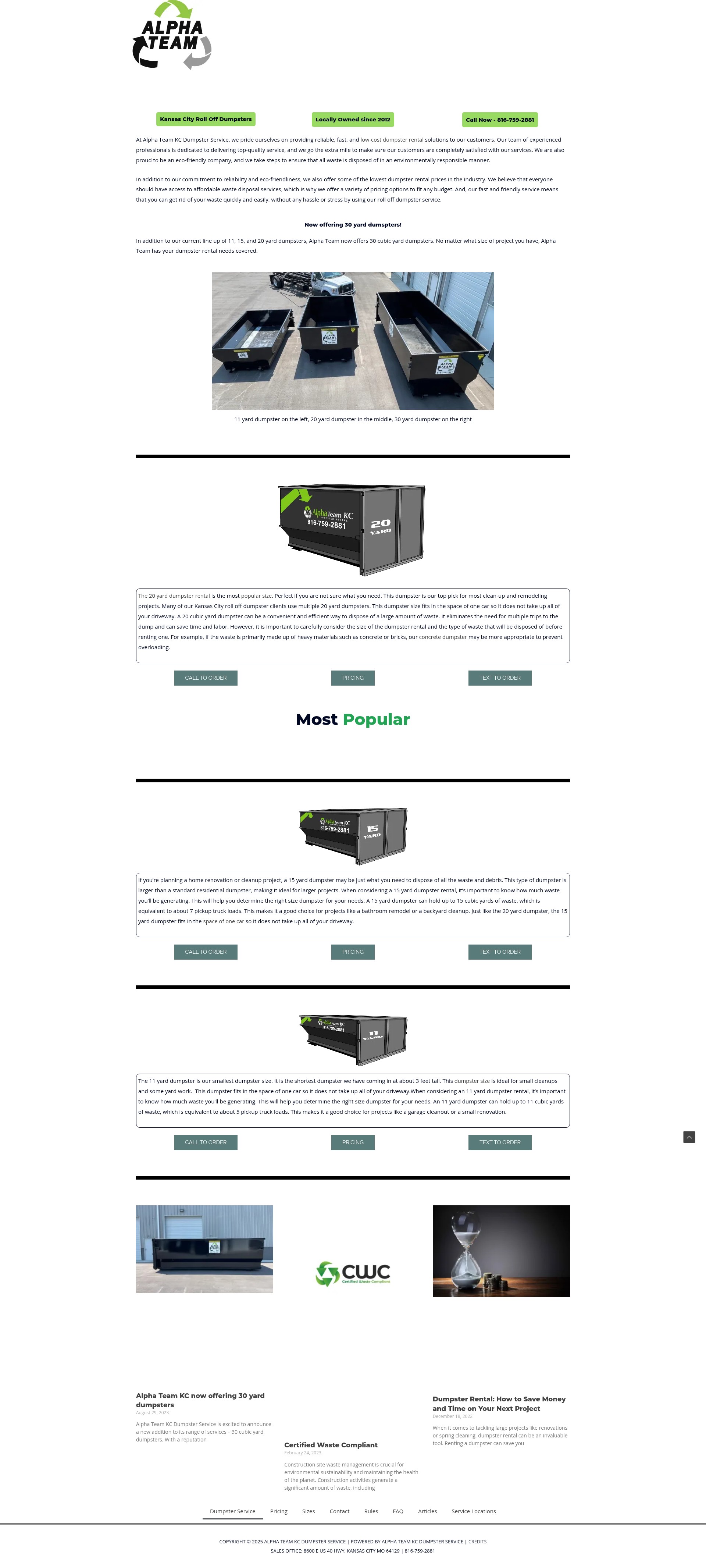 Screenshot of alphateamkc.com