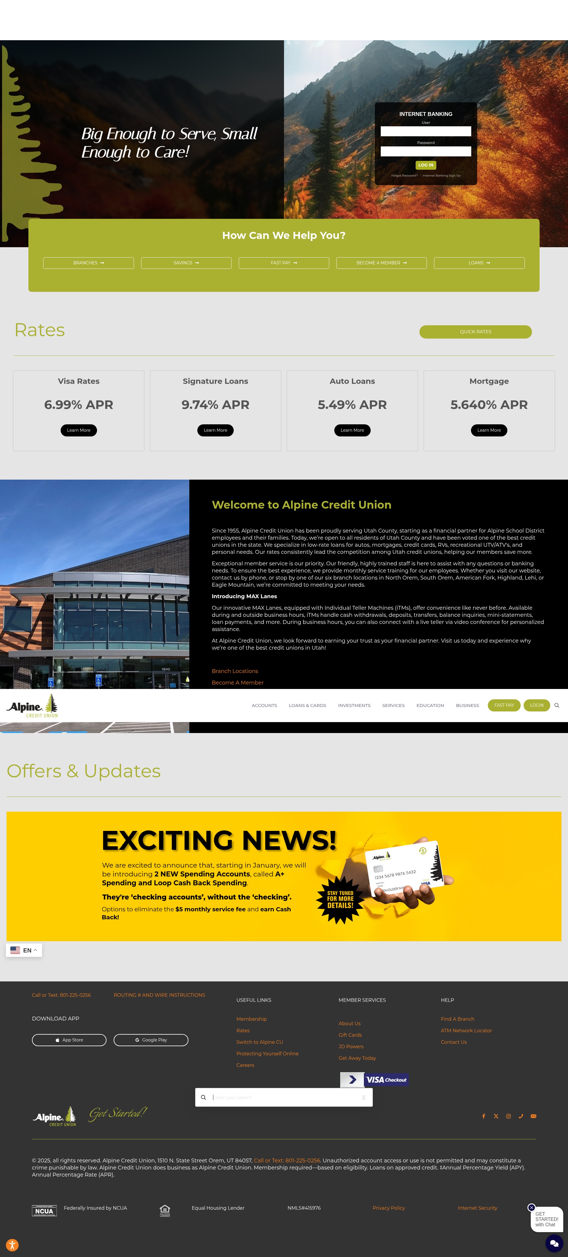 Screenshot of alpinecu.com