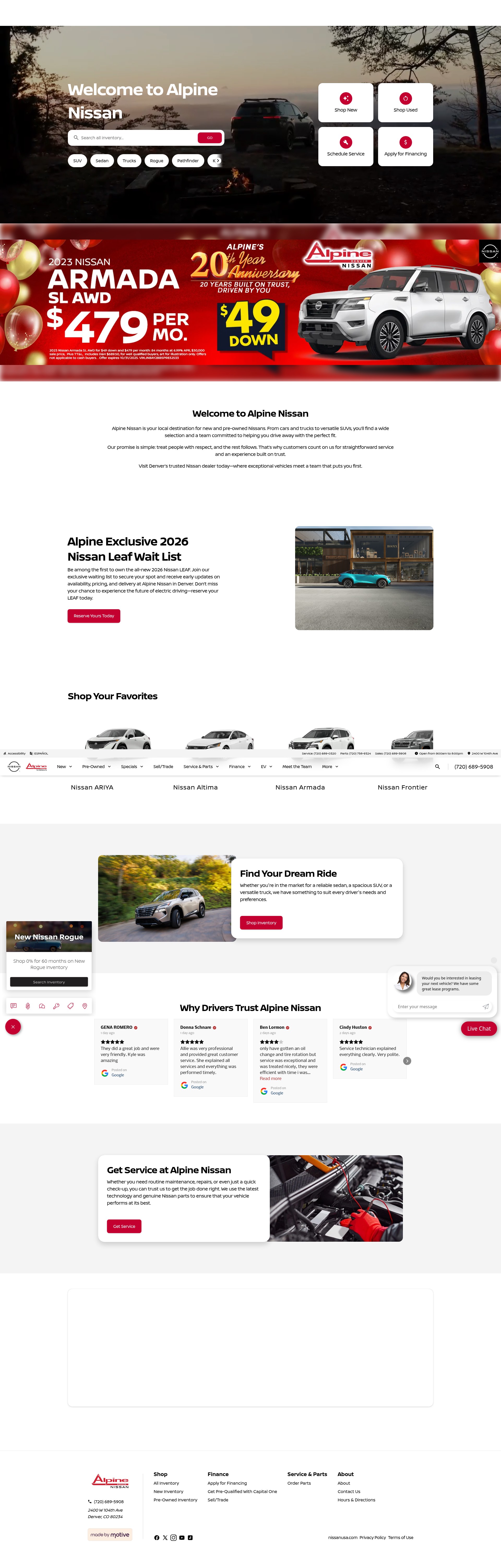 Screenshot of alpinenissan.com