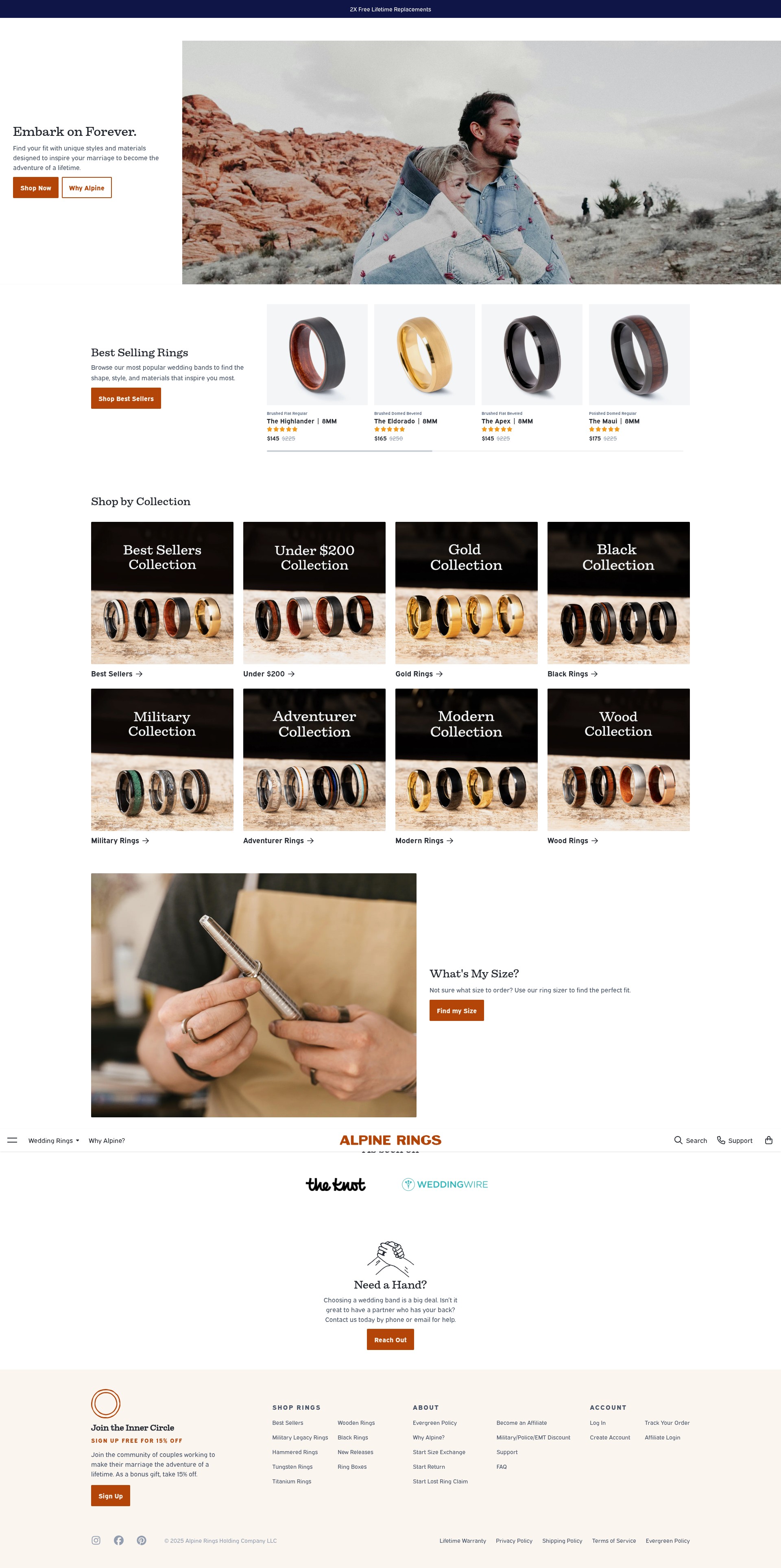 Screenshot of alpinerings.com