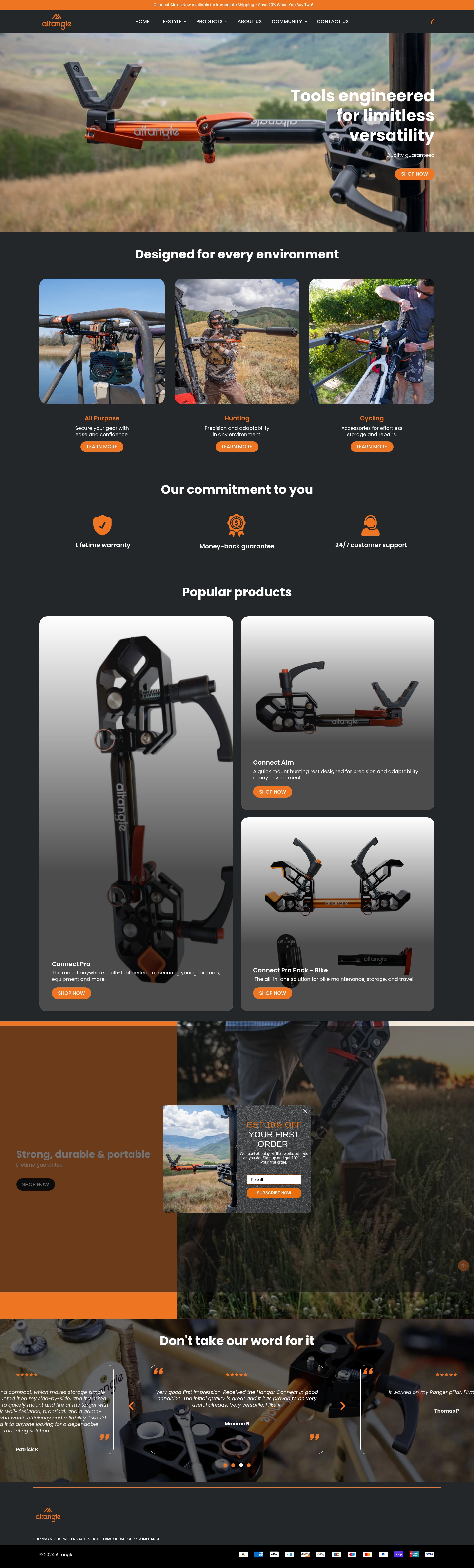 Screenshot of altangletools.com