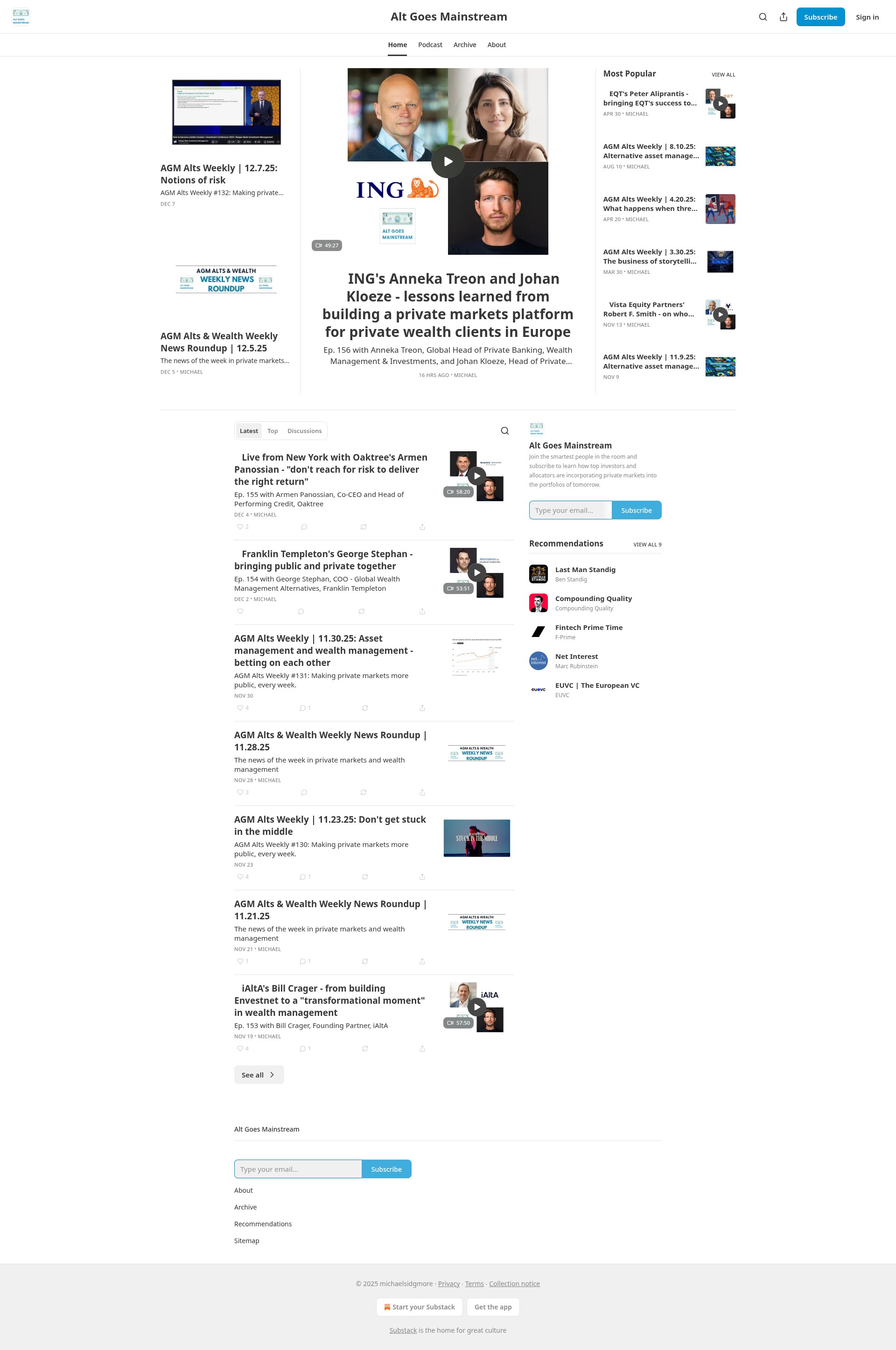 Screenshot of altgoesmainstream.substack.com