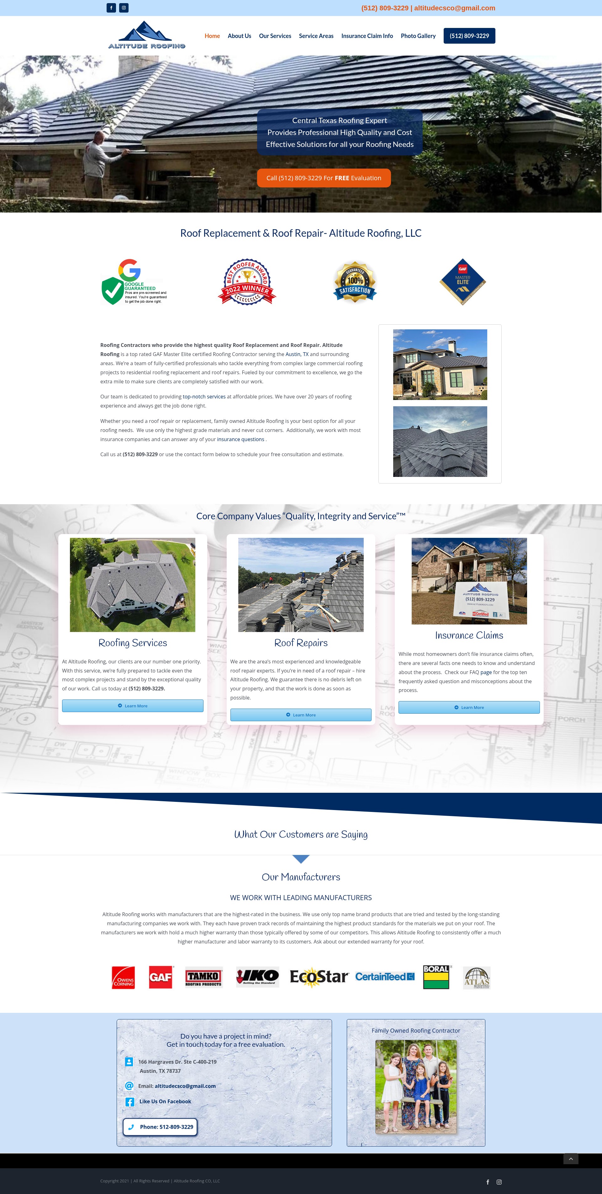 Screenshot of altituderoofs.com