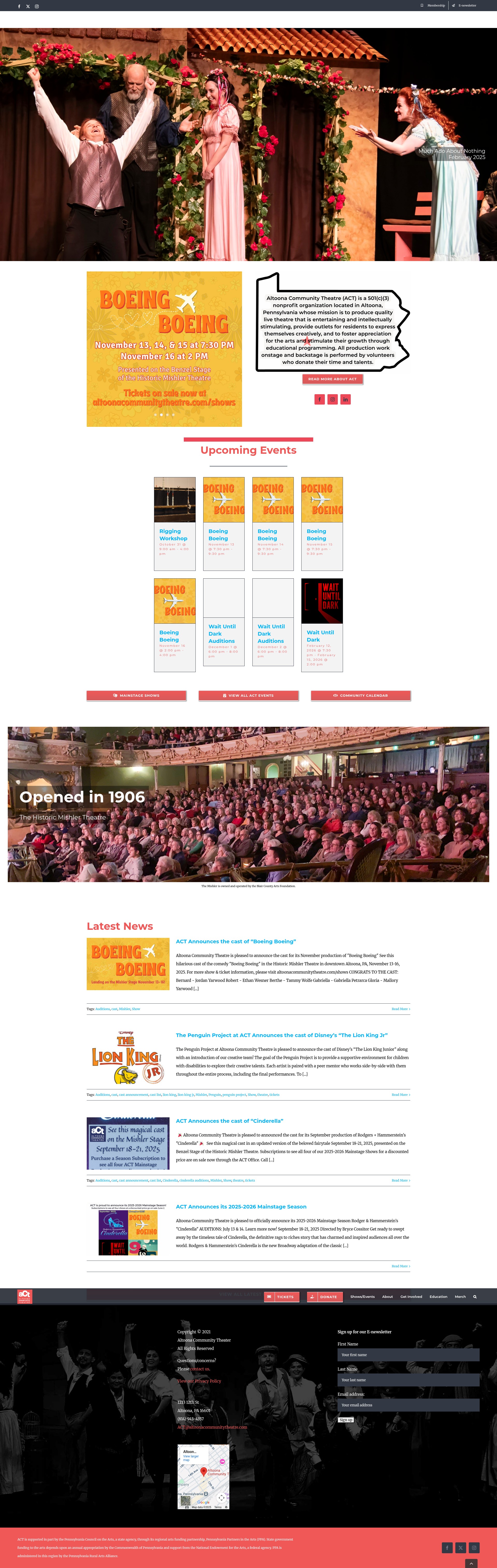 Screenshot of altoonacommunitytheatre.com