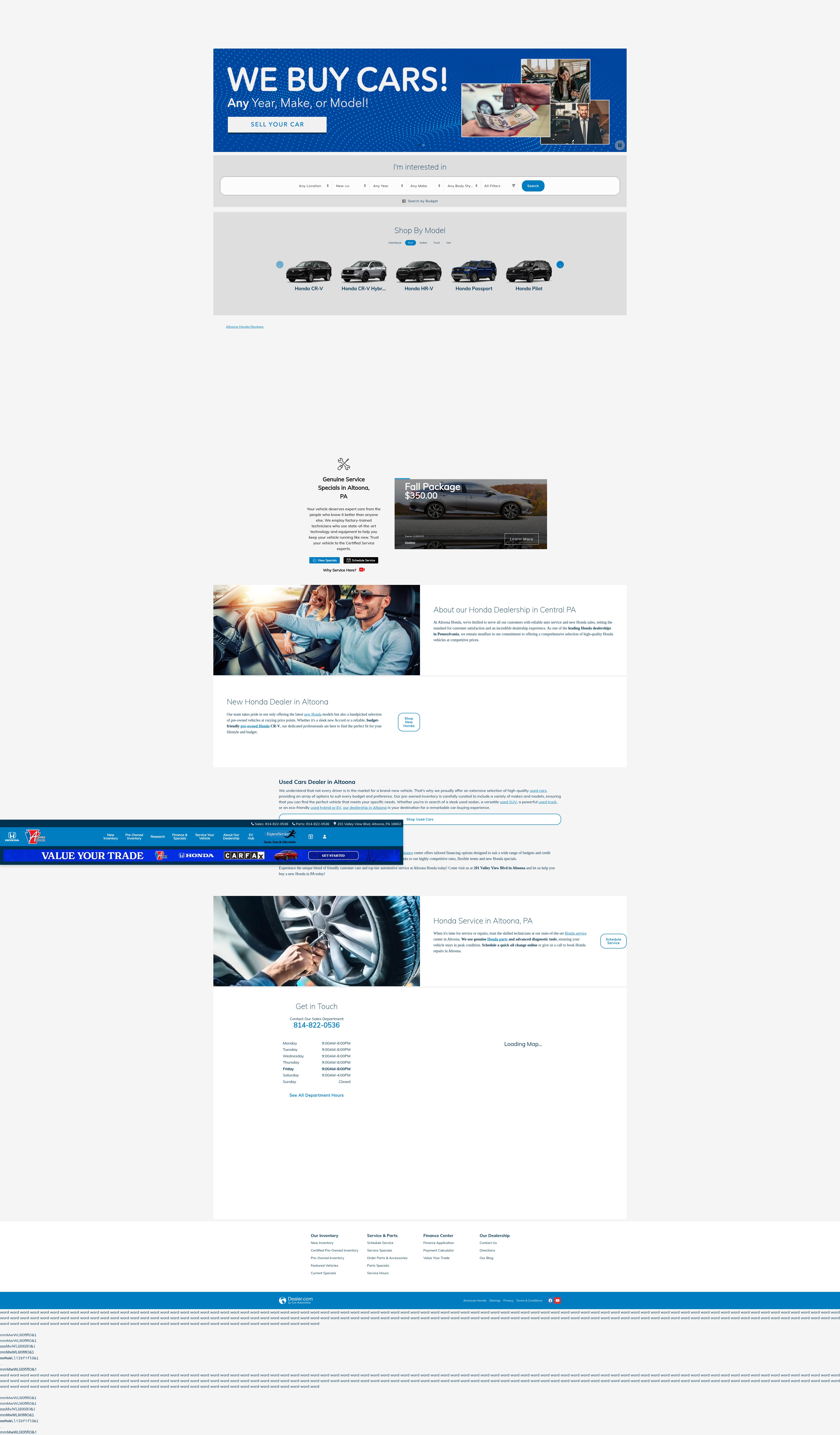 Screenshot of altoonahonda.com