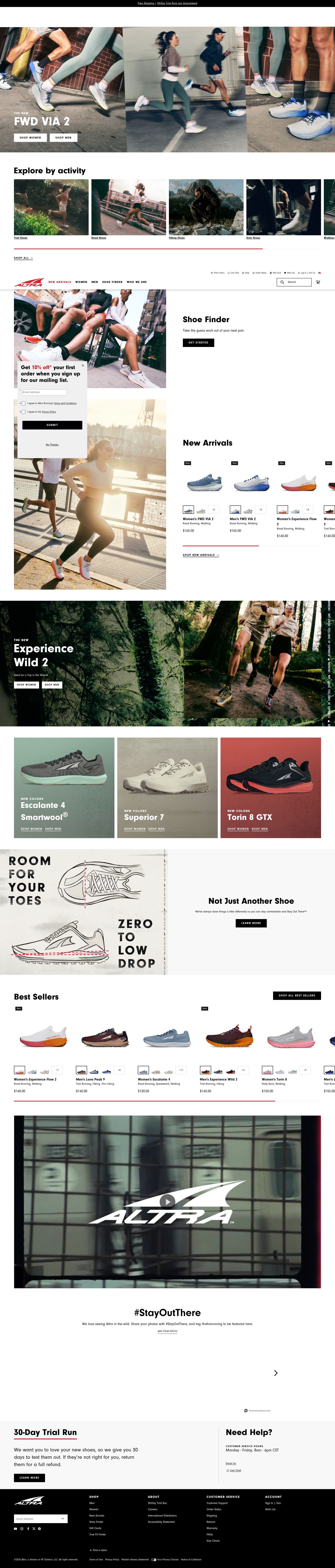 Screenshot of altrarunning.com
