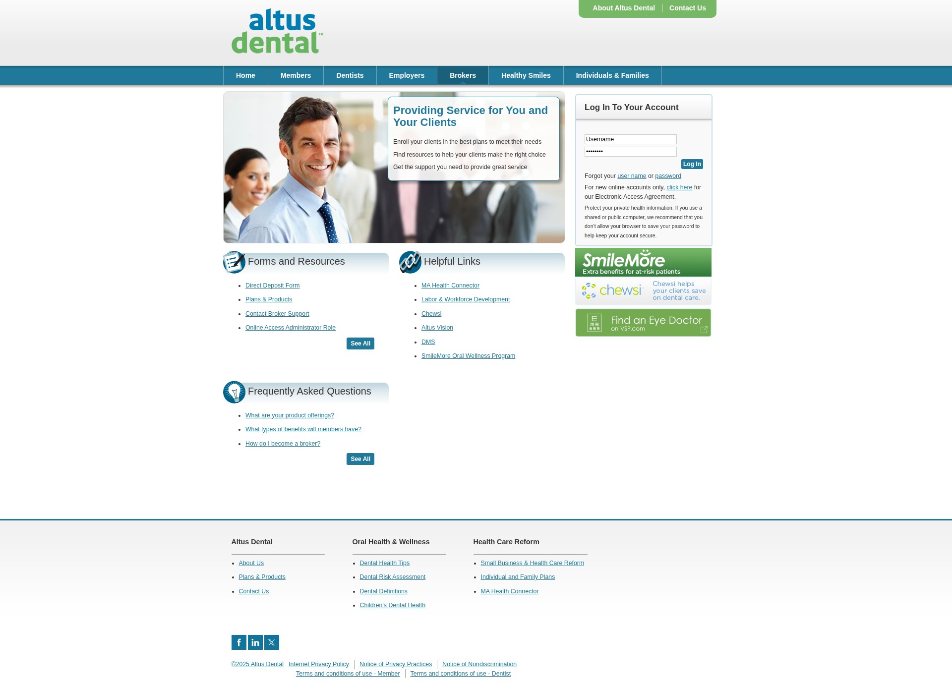 Screenshot of altusdental.com