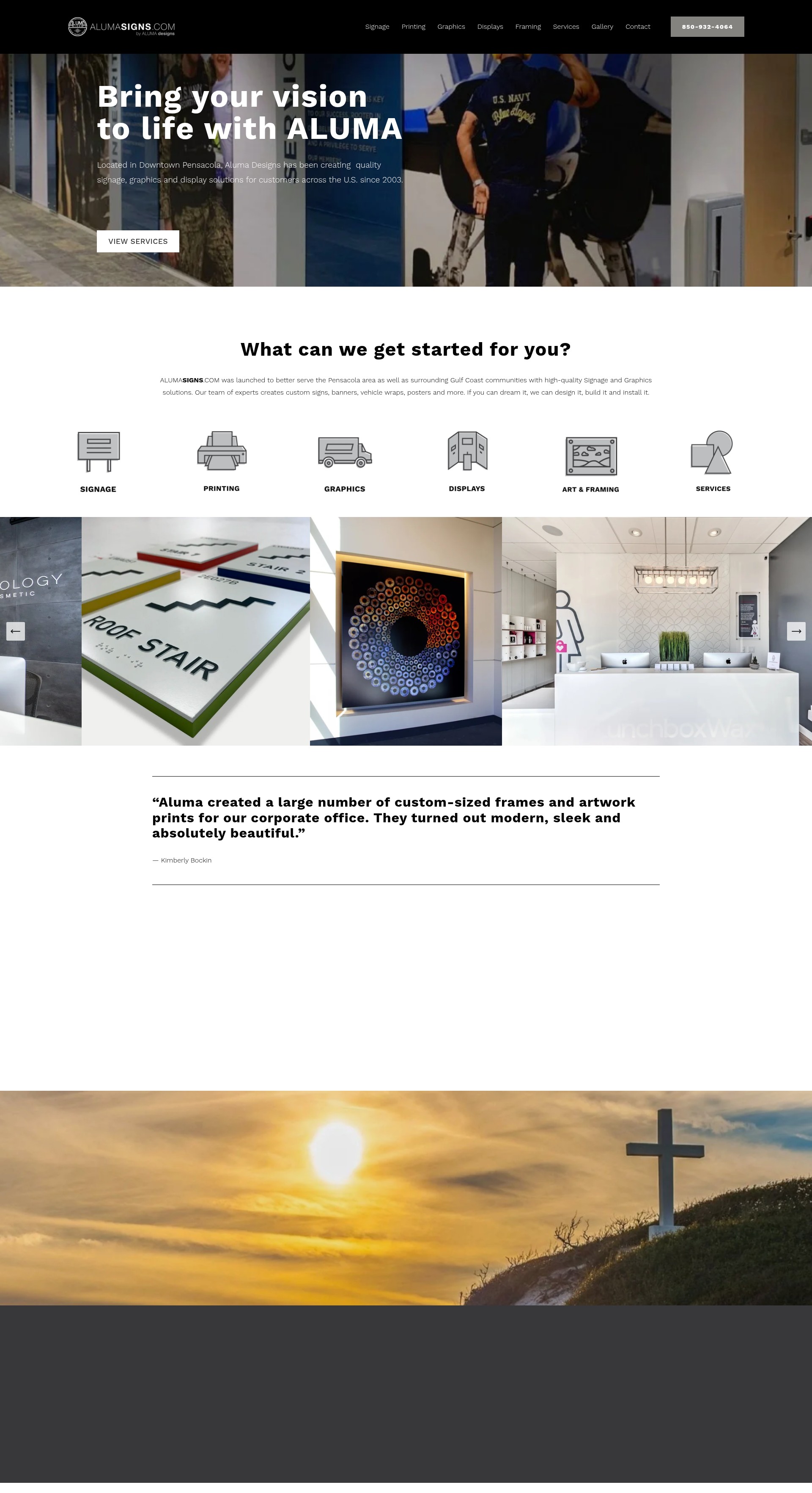 Screenshot of alumasigns.com